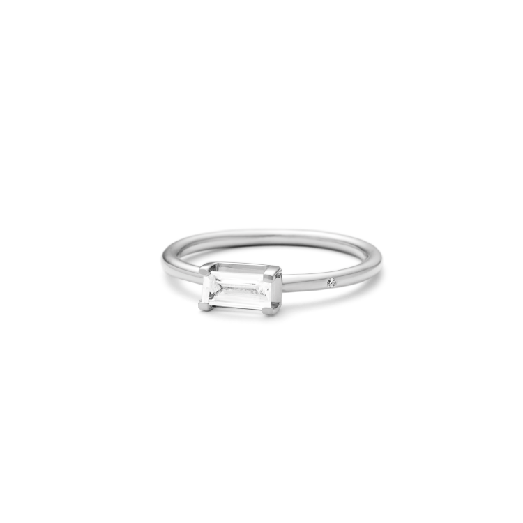 Nord White Ring S - 18kt Hvitt Gull