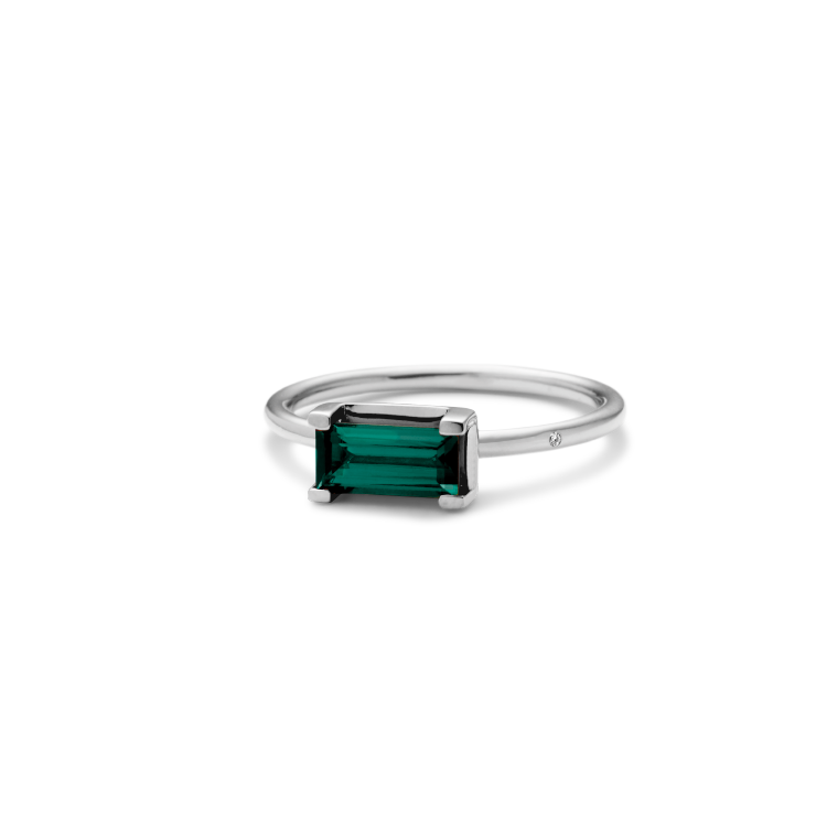 Nord Green Ring - 18kt Hvitt Gull