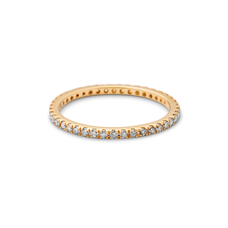 Rock Classic Grey Diamantring - 18kt Gult Gull