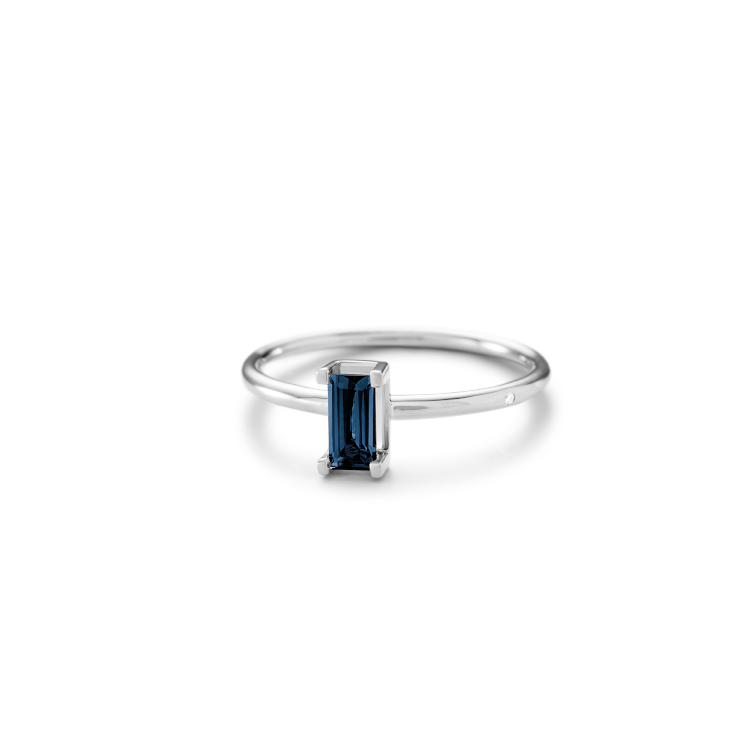 Nord London Blue Ring S Turned - 18kt Hvitt Gull