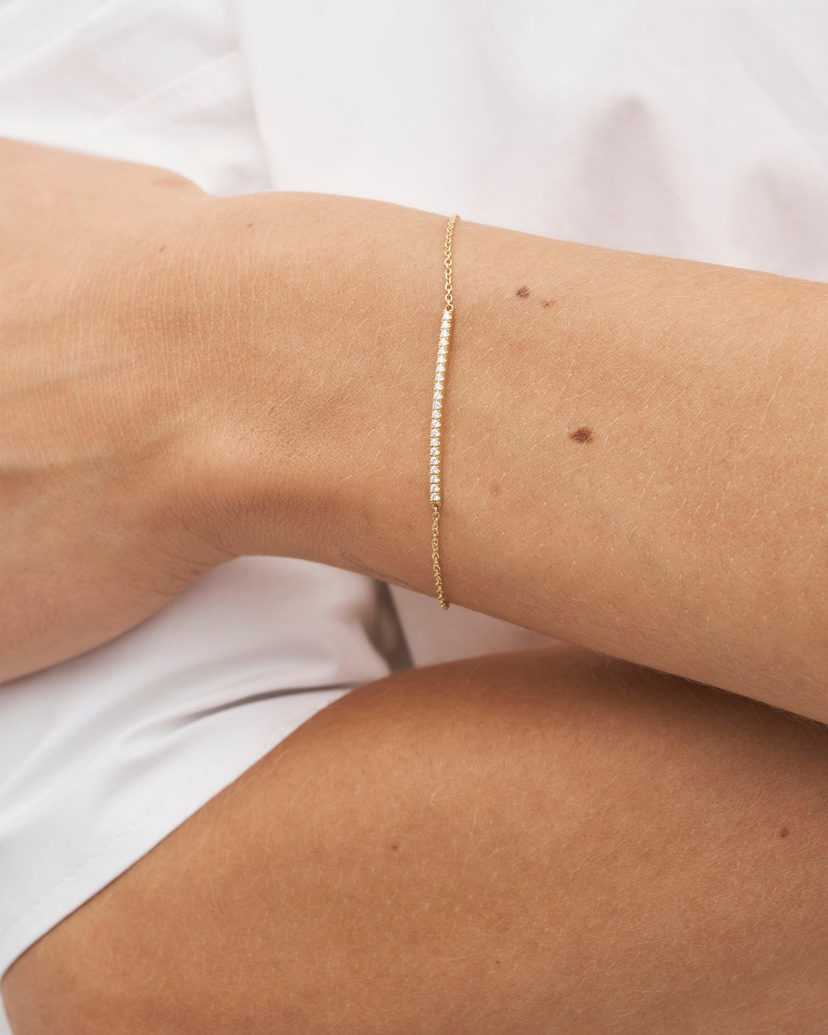 Rock Classic Diamantarmbånd - Gult Gull