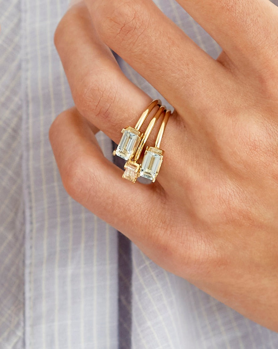 Nord Blue Ring - 18kt Gult Gull