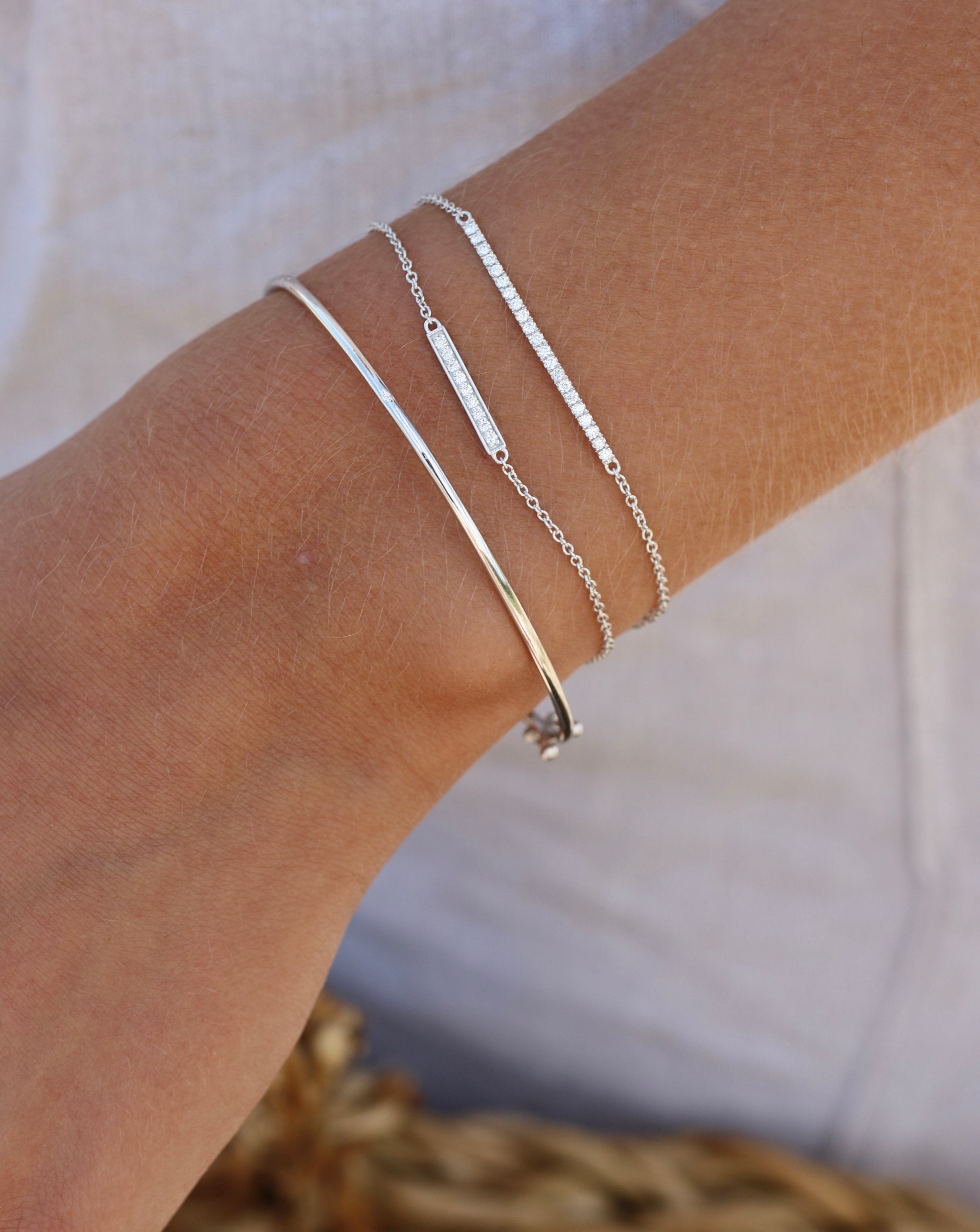 Square Diamant Armbånd - 18kt Hvitt Gull