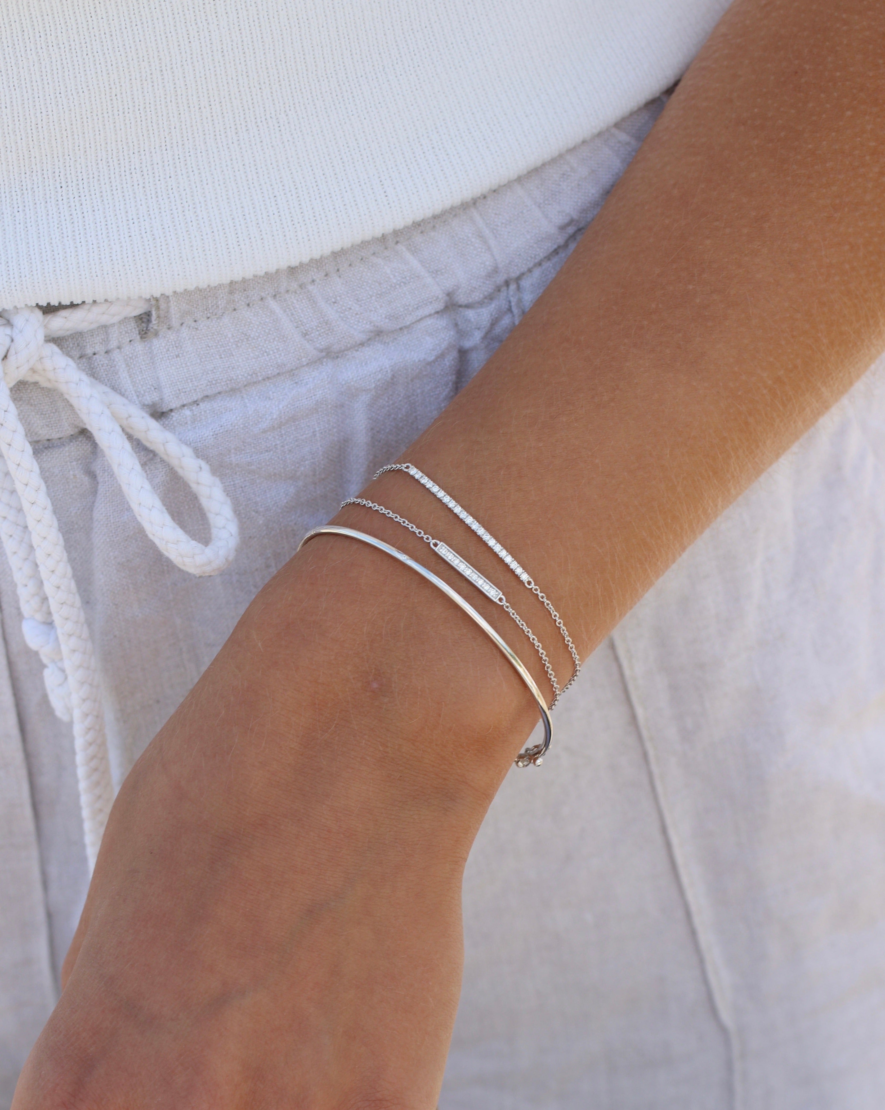 Rock Classic Diamantarmbånd - 18kt Hvitt Gull