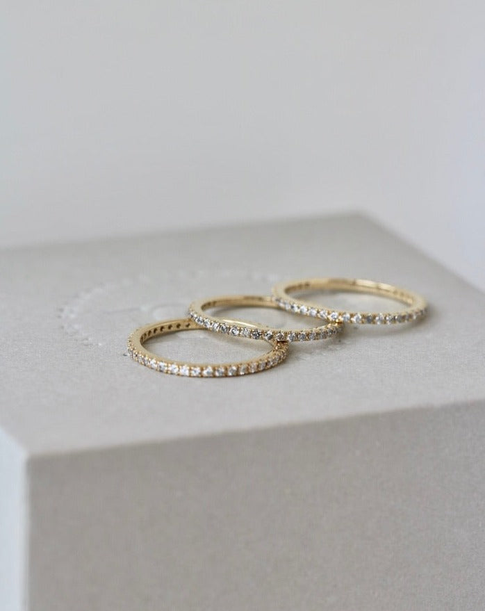 Rock Classic Grey Diamantring - 18kt Gult Gull