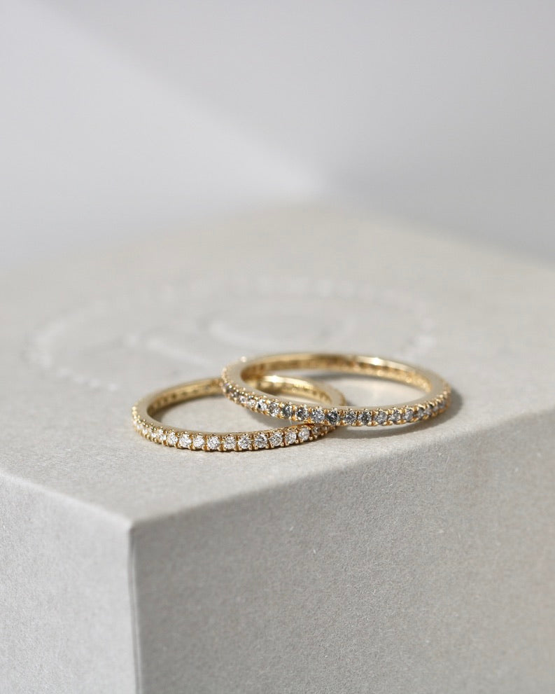 Rock Classic Grey Diamantring - 18kt Gult Gull