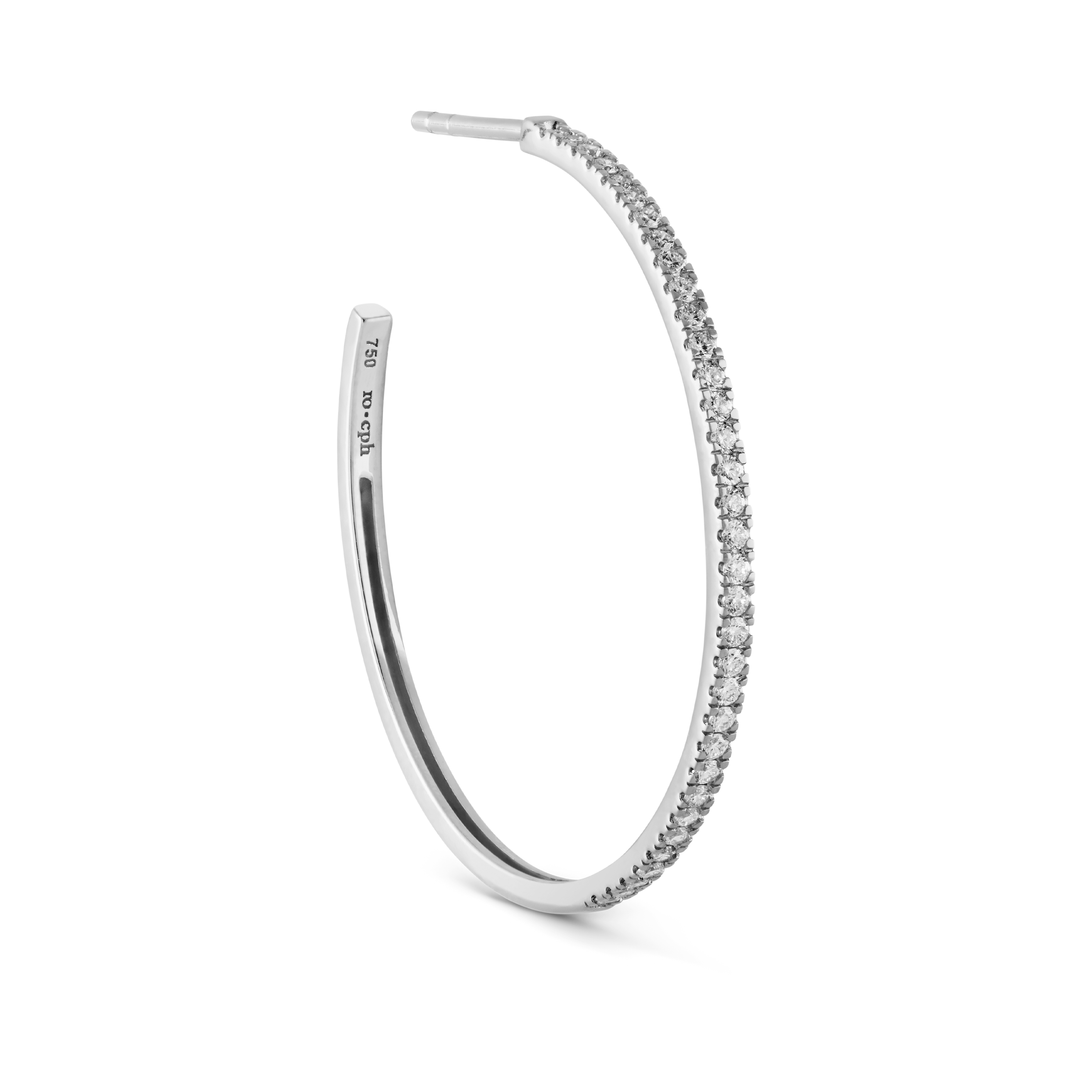 Rock Classic Diamant Creol L - 18kt Hvitt Gull