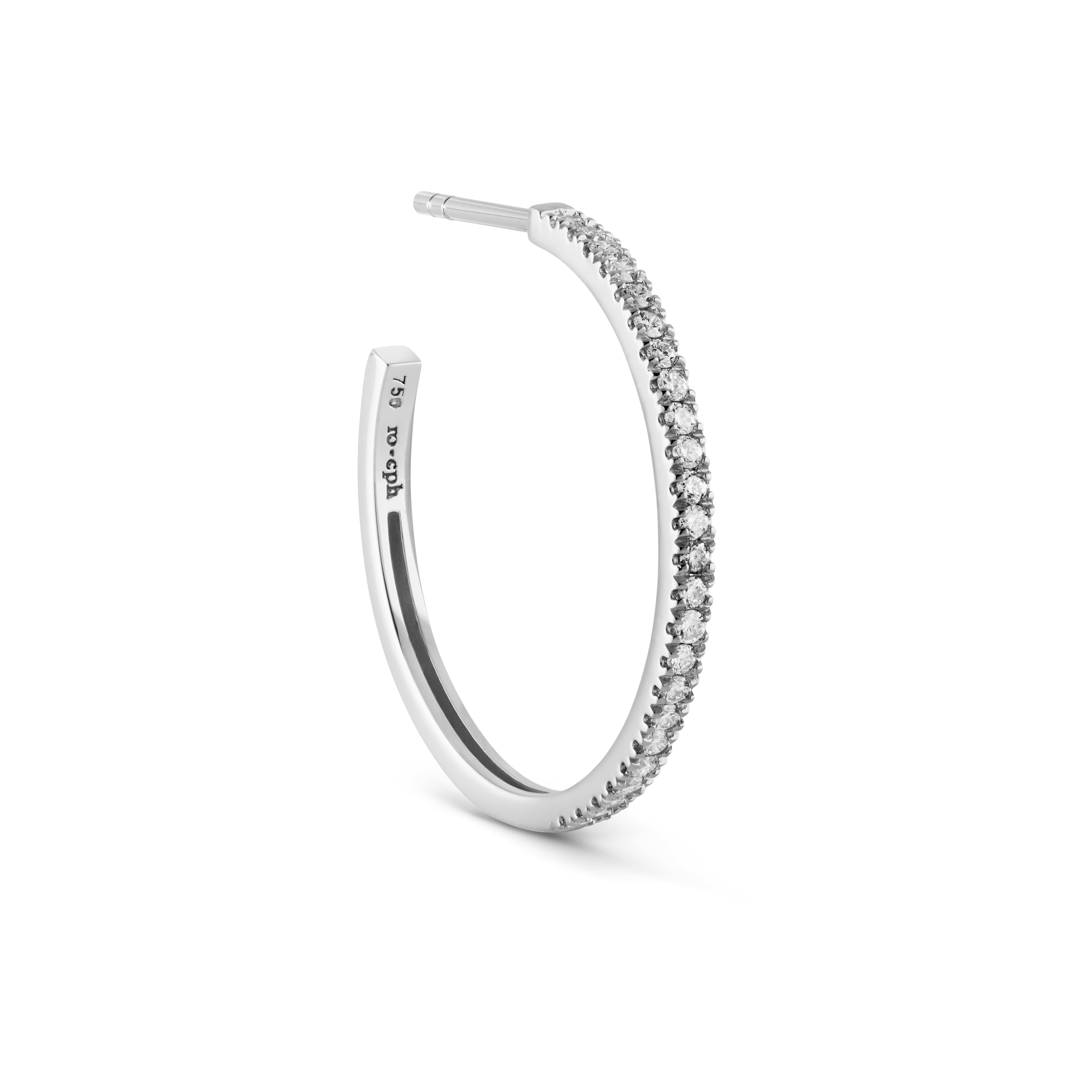 Rock Classic Diamant Creol M - 18kt Hvitt Gull