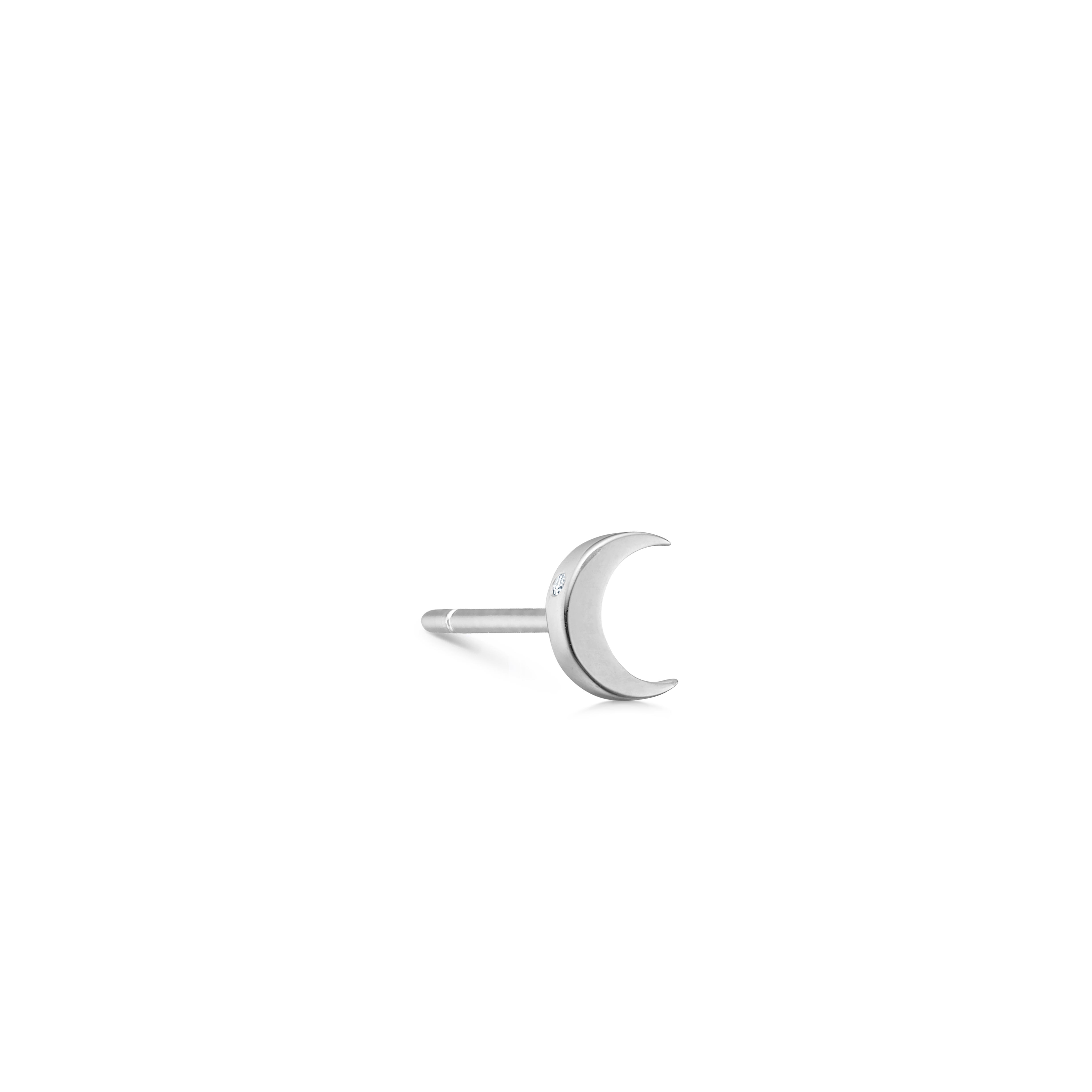 Symbols Half Moon øredobb - 18kt Hvitt Gull