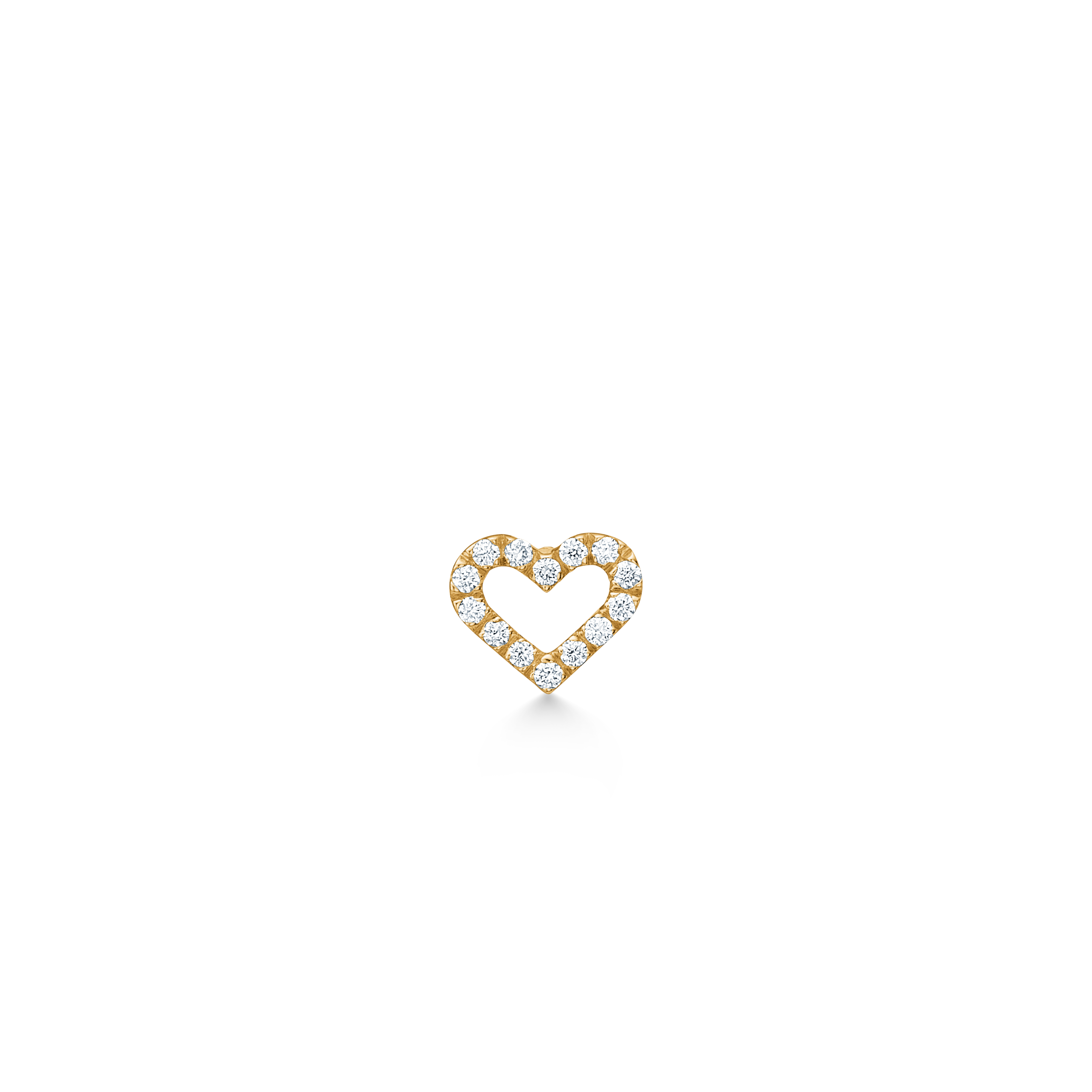 Symbols Open Heart diamantøredobb S - 18kt Gult Gull