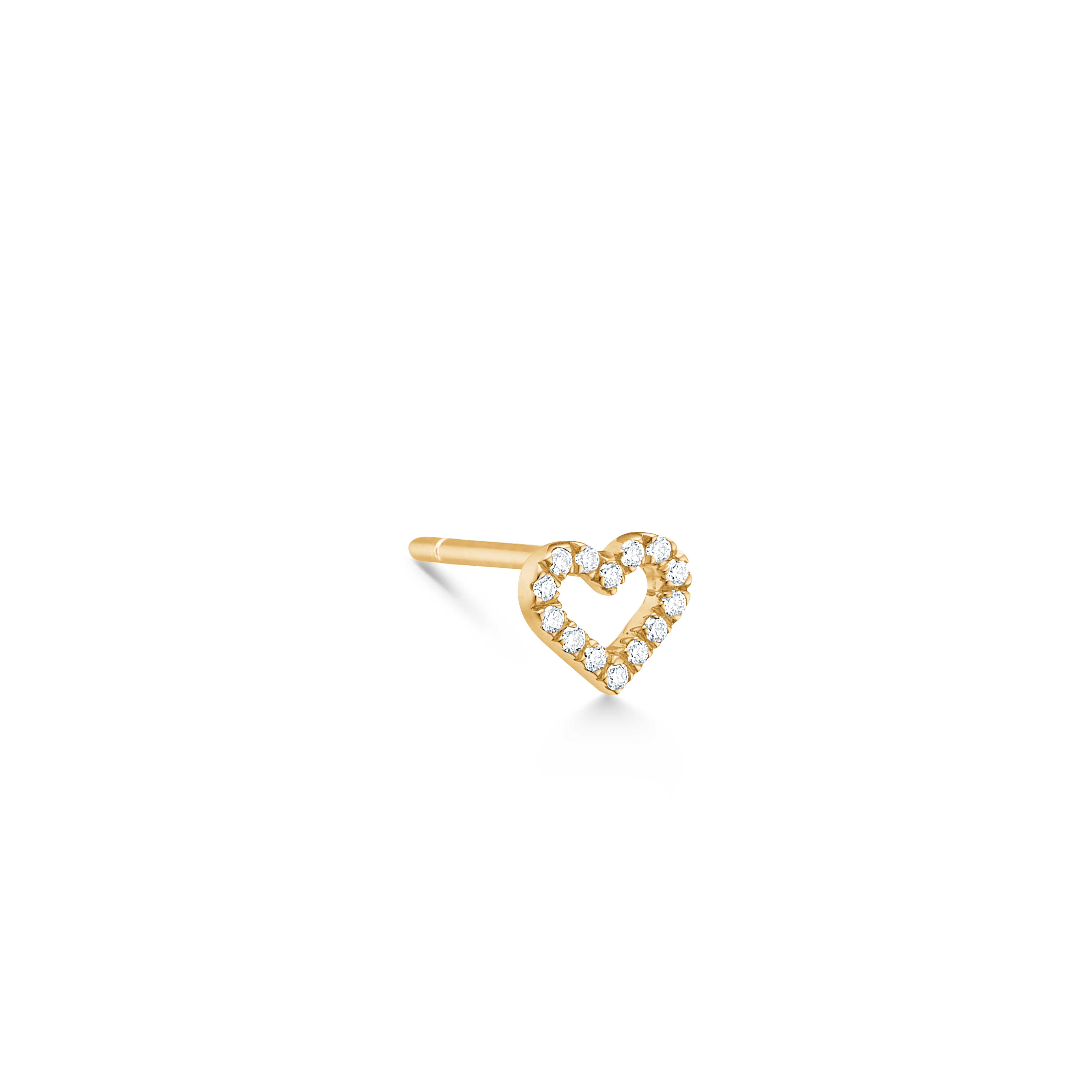 Symbols Open Heart diamantøredobb S - 18kt Gult Gull