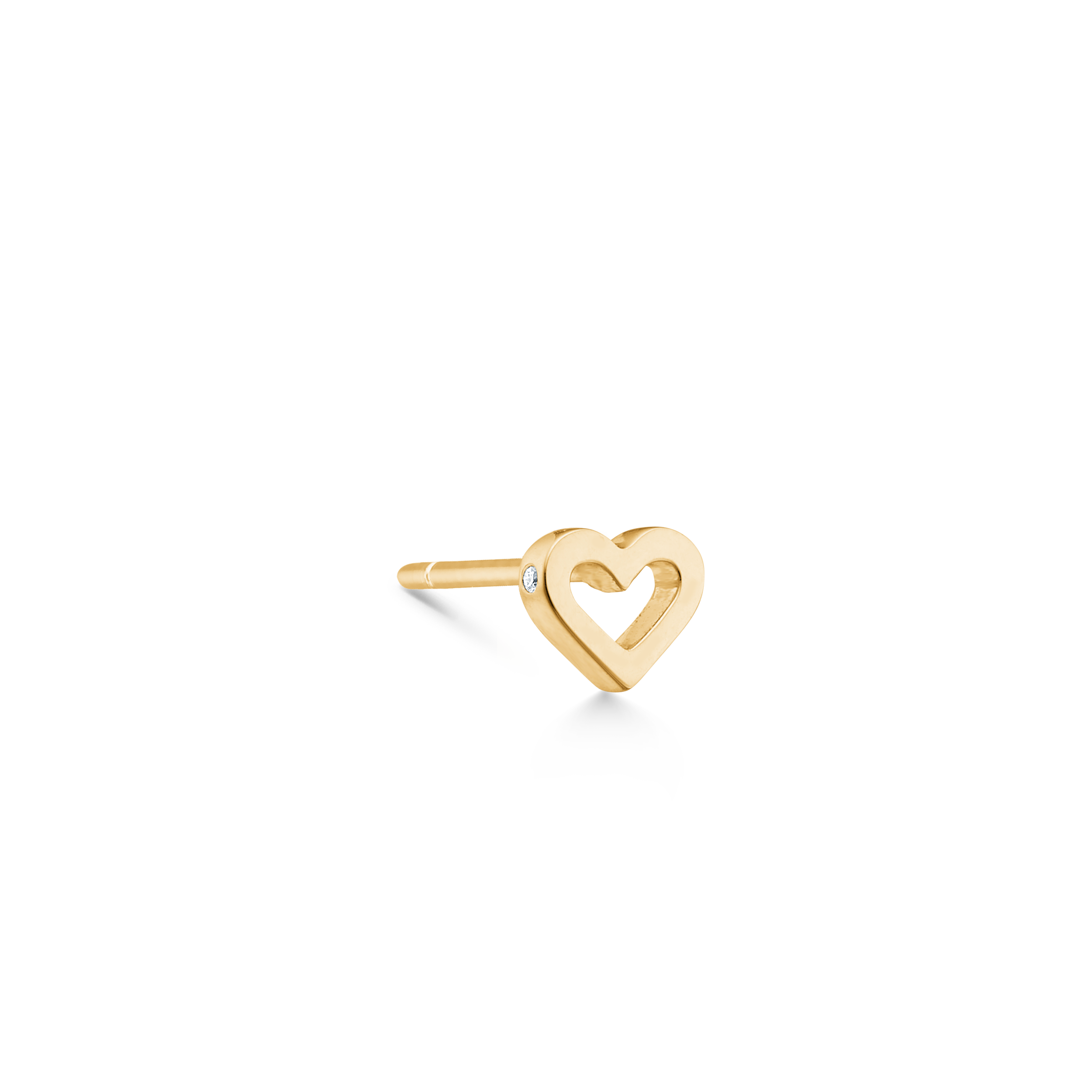 Symbols Open Heart øredobb S - 18kt Gult Gull