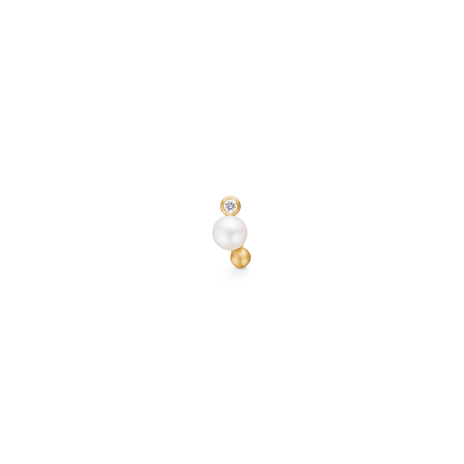 WWF X RO Orbit Dot Perle Øredobb S - 18kt Gult Gull