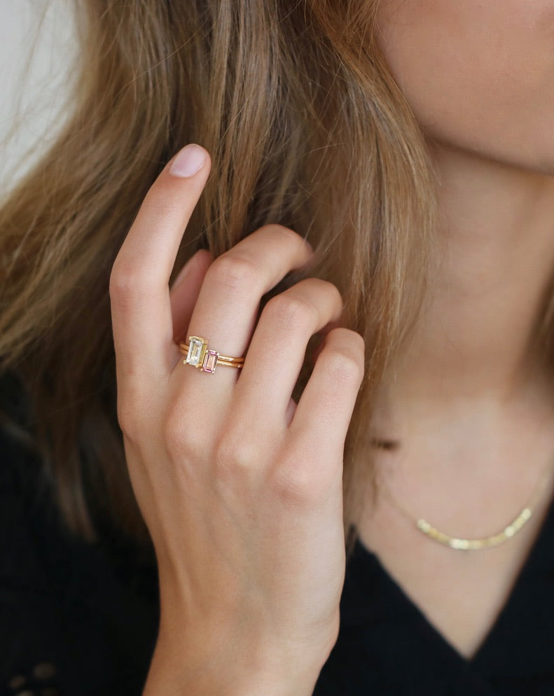 Nord Pink Ring S Turned - 18kt Gult Gull