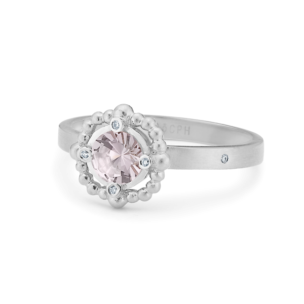 Orbit Rose Ring - 18kt Hvitt Gull