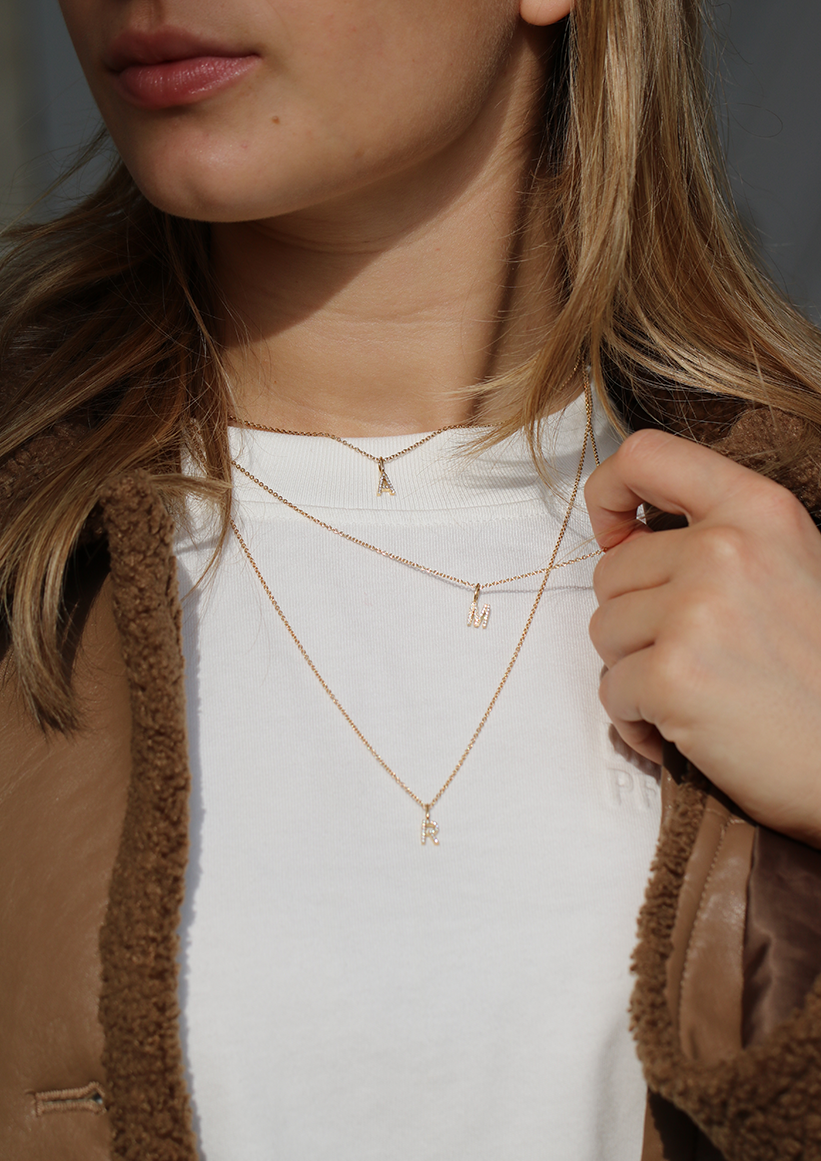 My L Diamant Anheng - 18kt Hvitt Gull