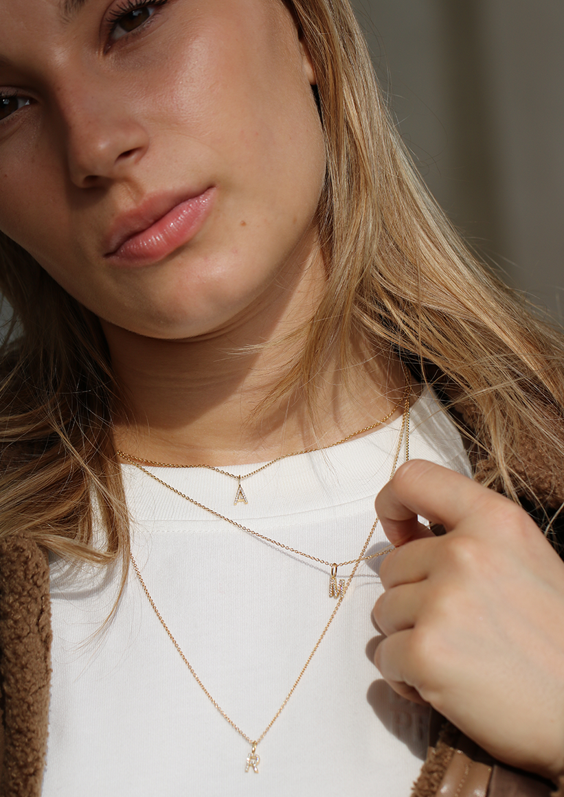My S Diamant Anheng - 18kt Hvitt Gull