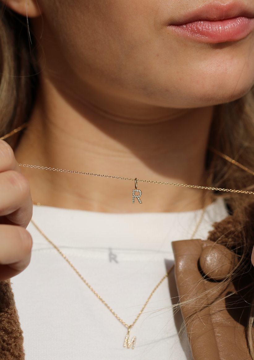 My R Diamant Anheng - 18kt Gult Gull