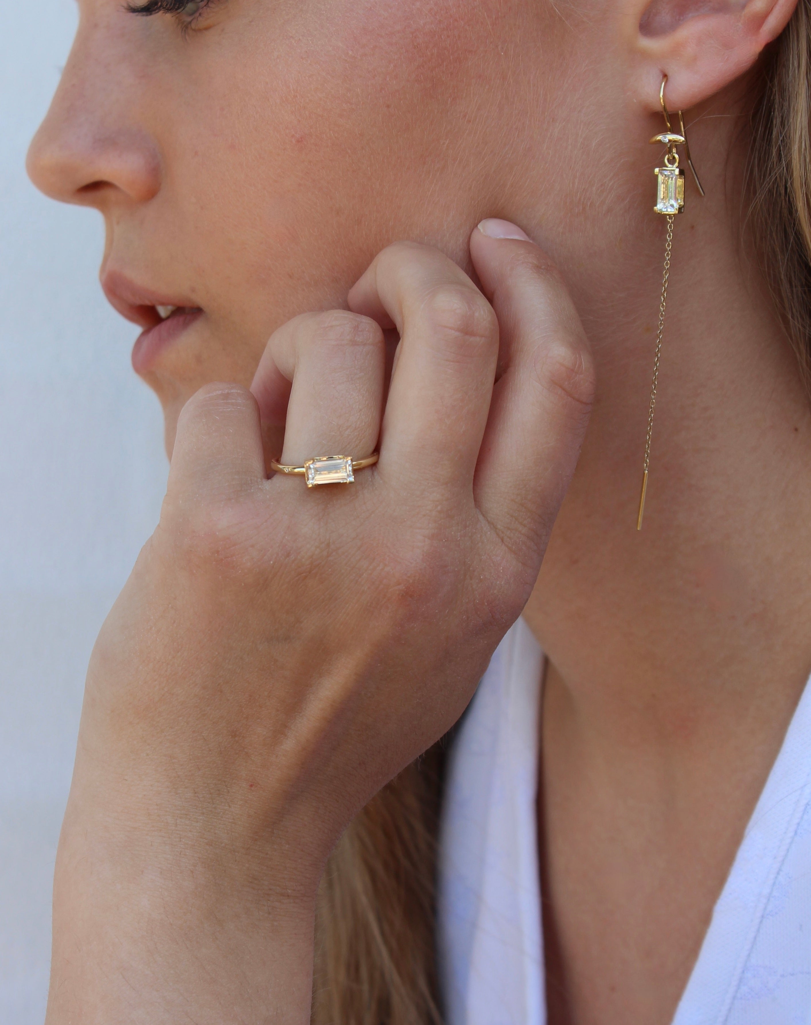 Nord White Ring - 18kt Gult Gull