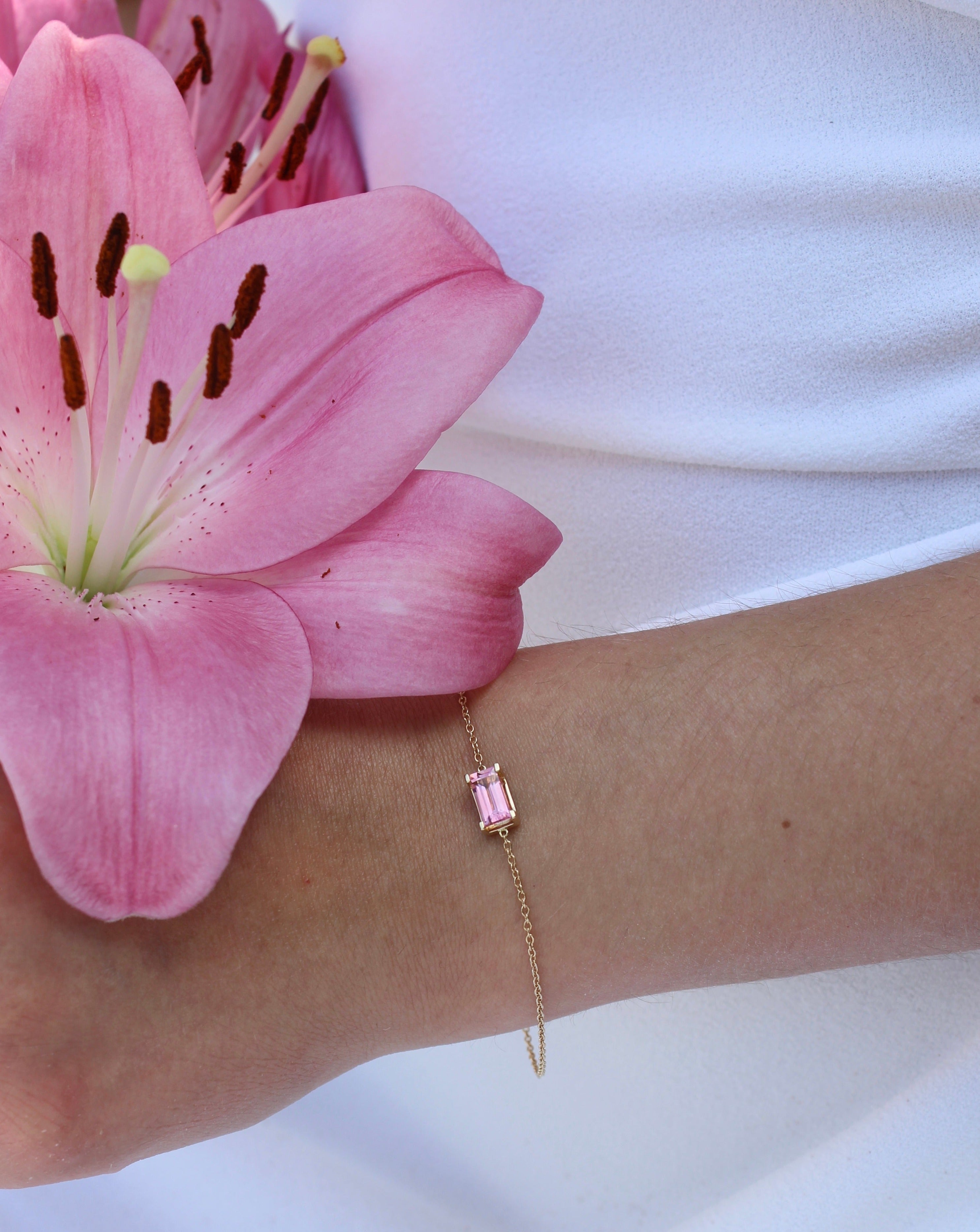 Nord Pink Armbånd - 18kt Gult Gull