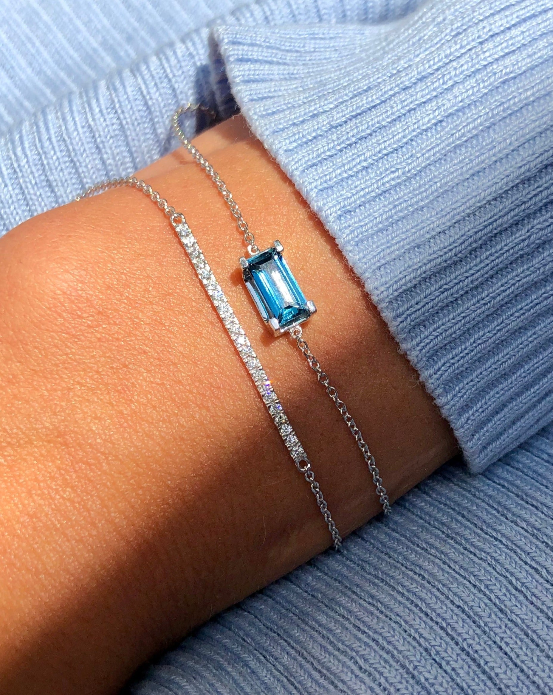 Nord London Blue armbånd - 18kt Hvitt Gull