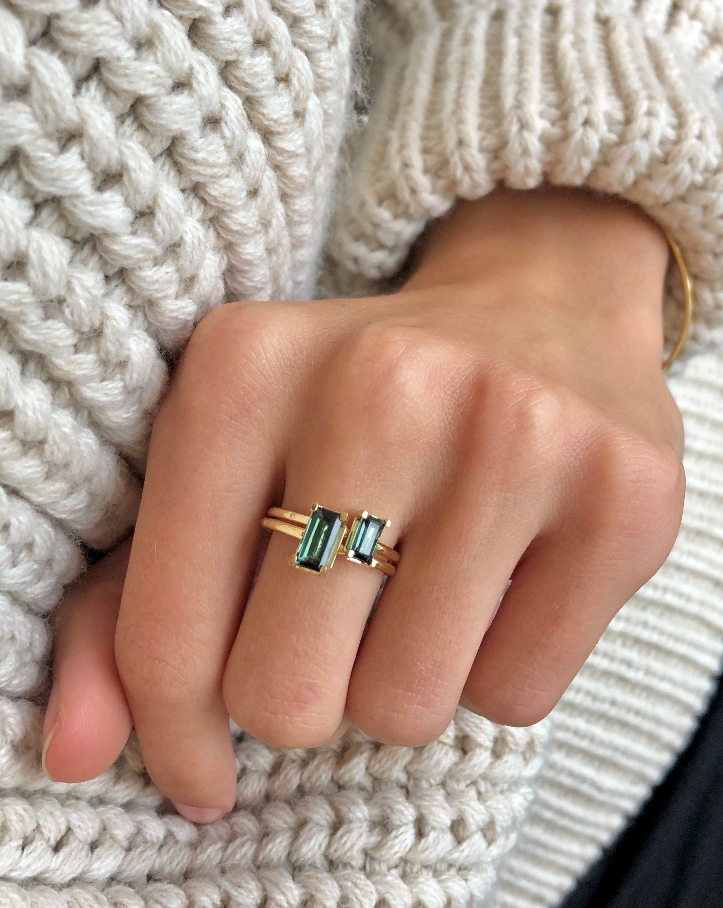 Nord Green ring turned - 18kt Gult Gull
