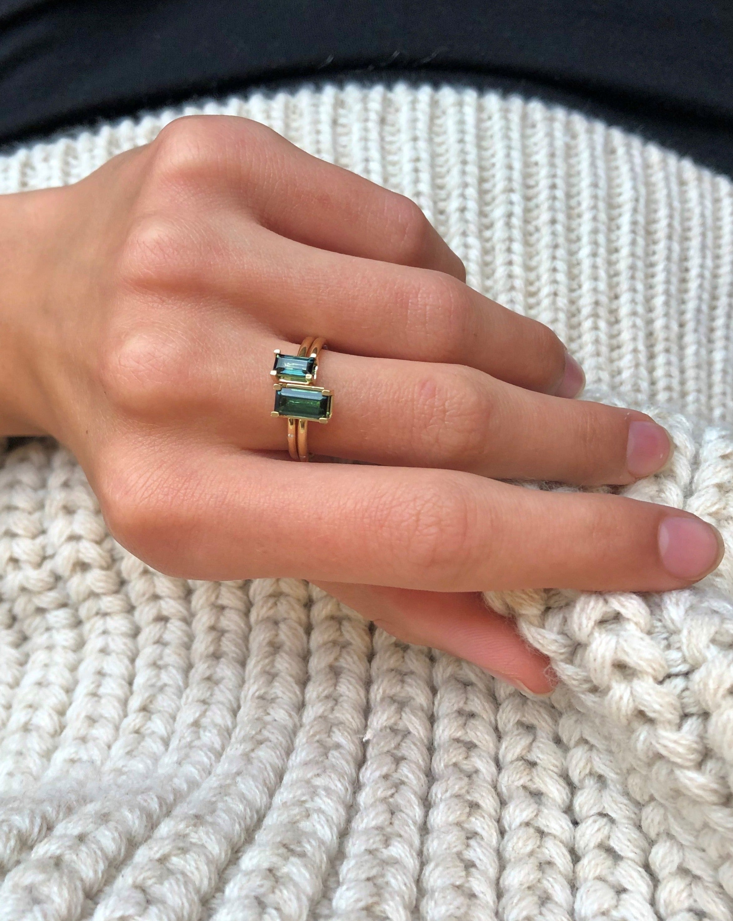 Nord Green Ring S Turned - 18kt Hvitt Gull