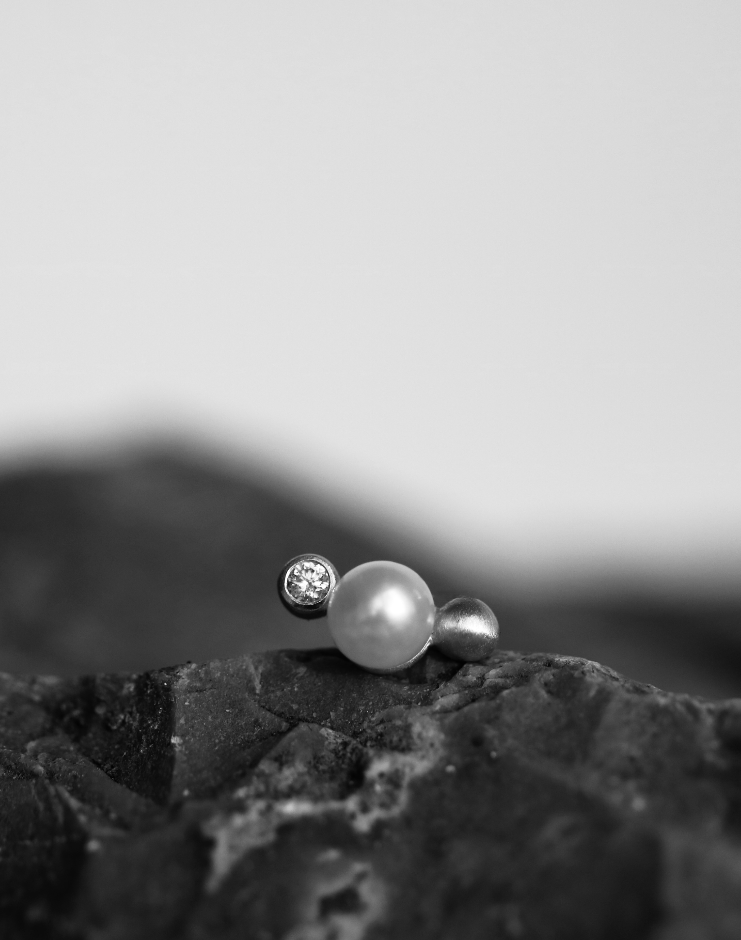 Orbit Dot Perle Øredobb S - 18kt Gult Gull