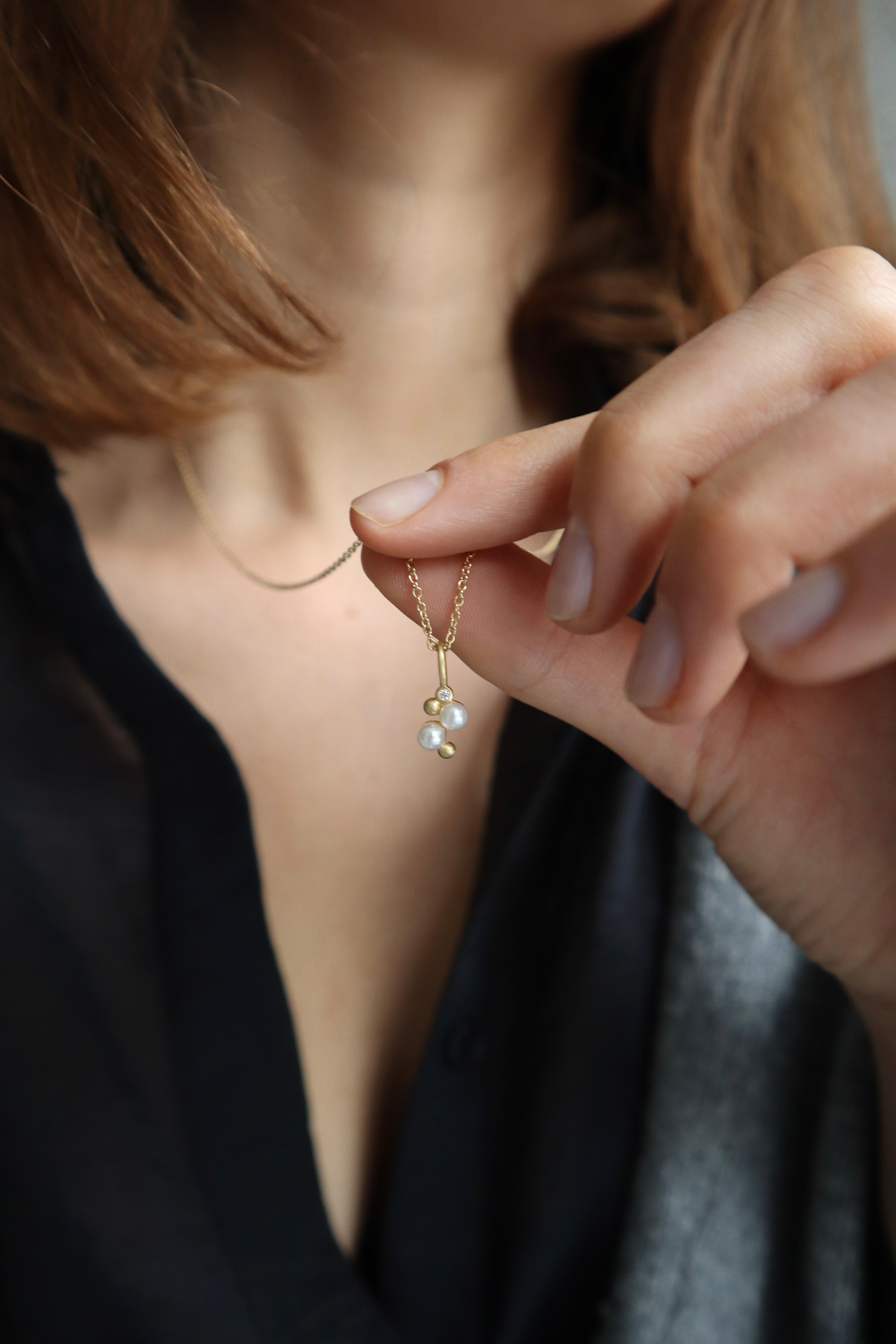 Orbit Dot Perle Anheng - 18kt Gult Gull