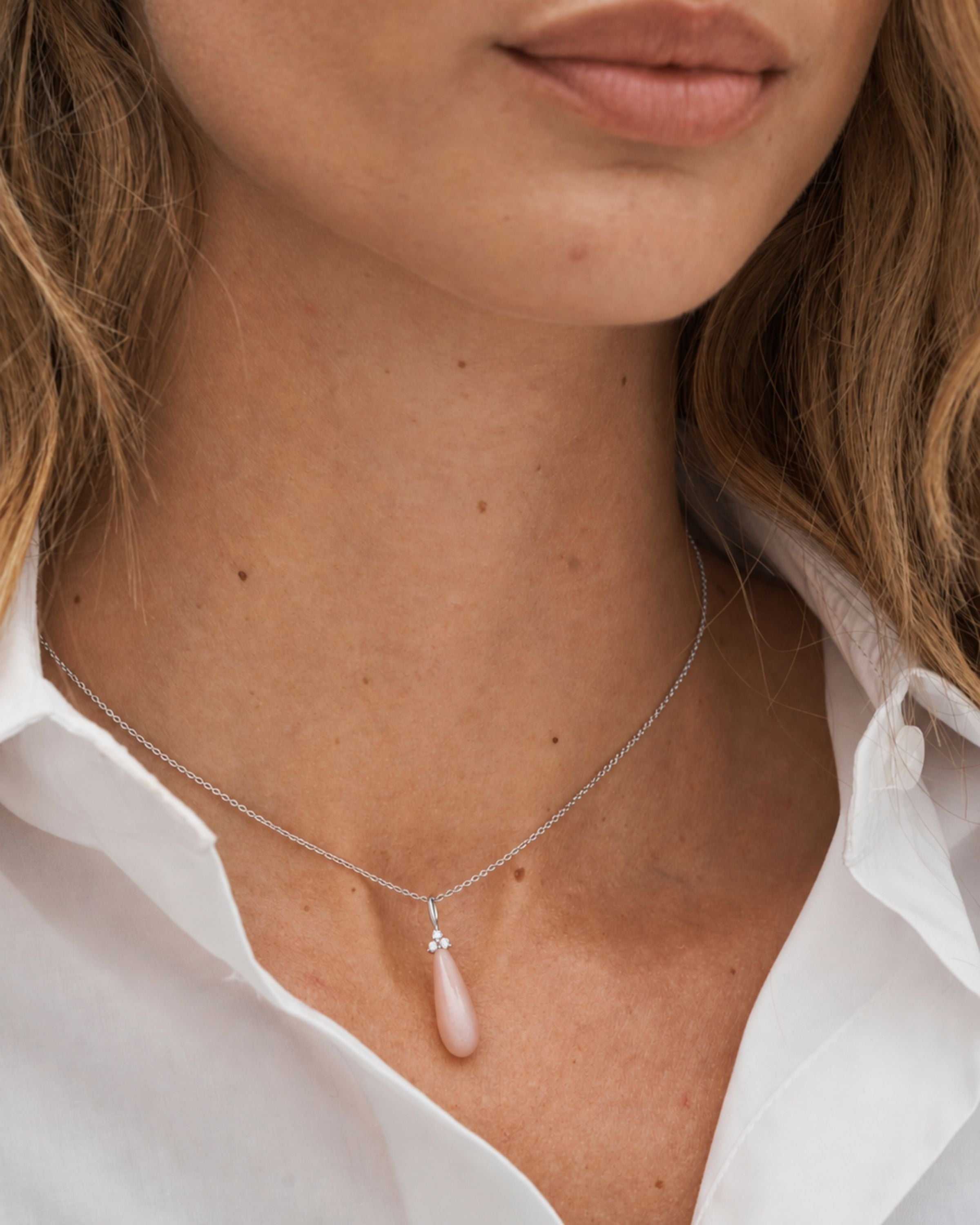 Fryd Blush Anheng - 18kt Hvitt Gull