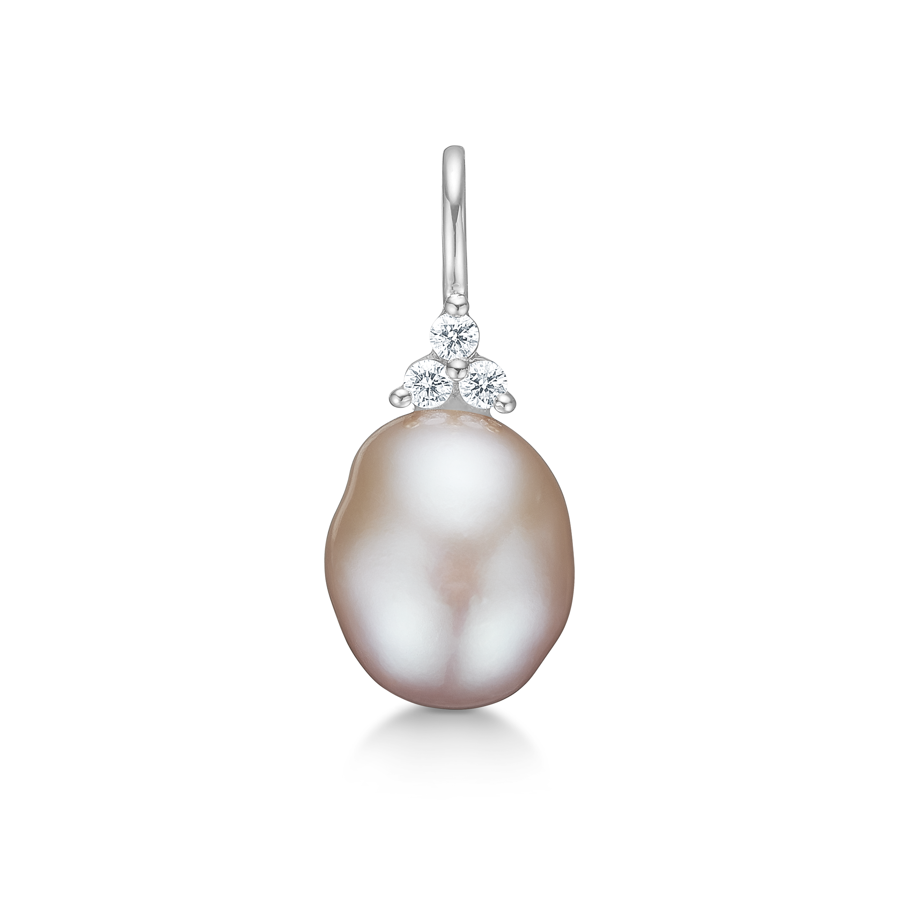Fryd Pink Perle Anheng S - 18kt Hvitt Gull