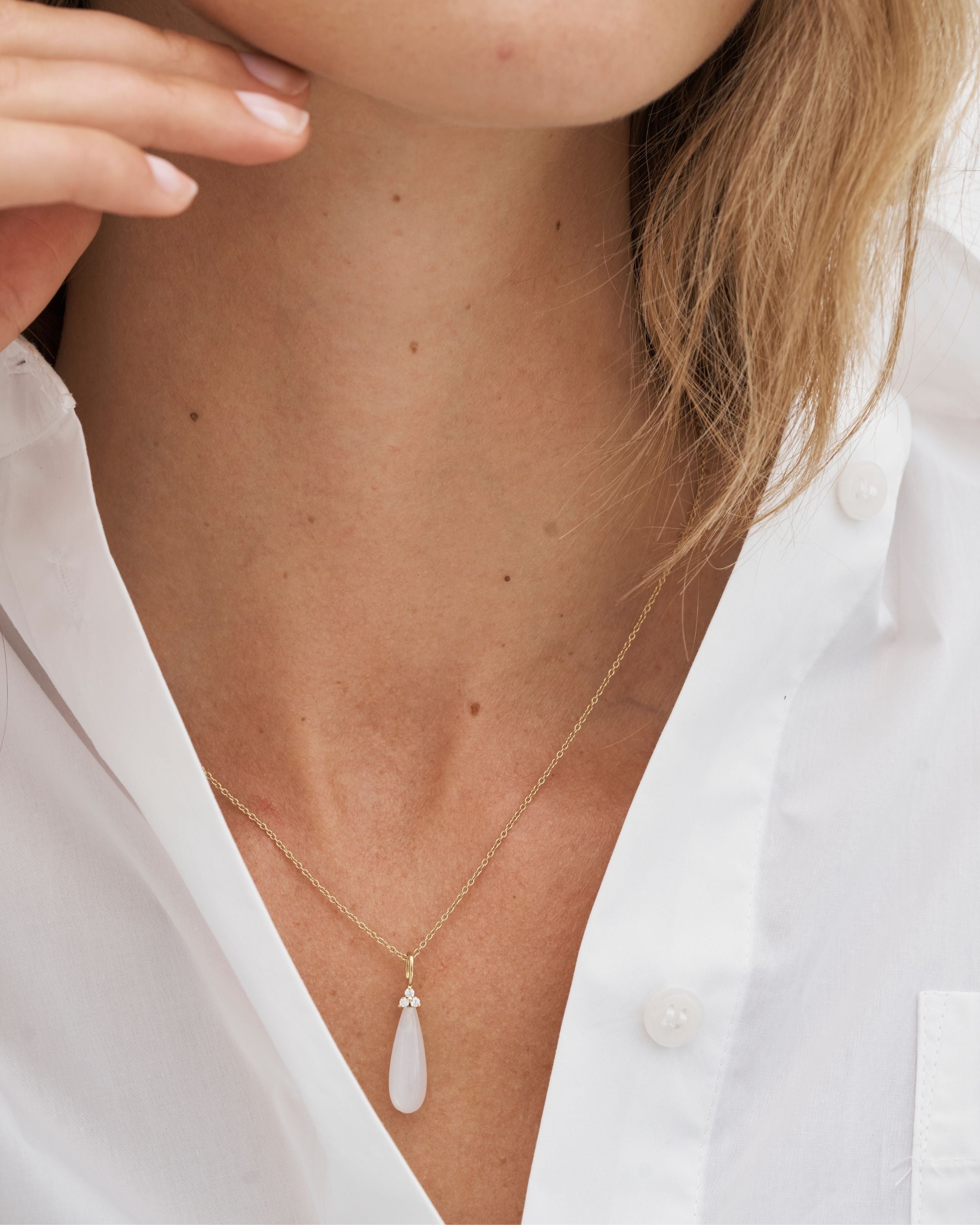 Fryd White Anheng - 18kt Gult Gull