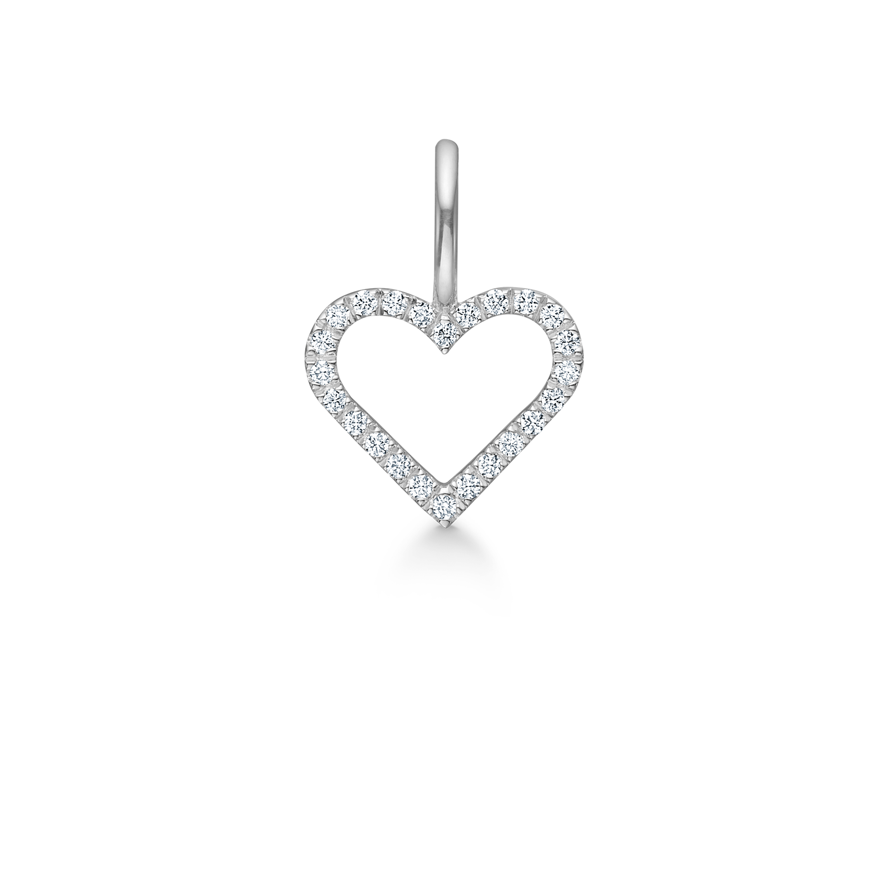 Symbols Open Heart diamant Anheng - 18kt Hvitt Gull