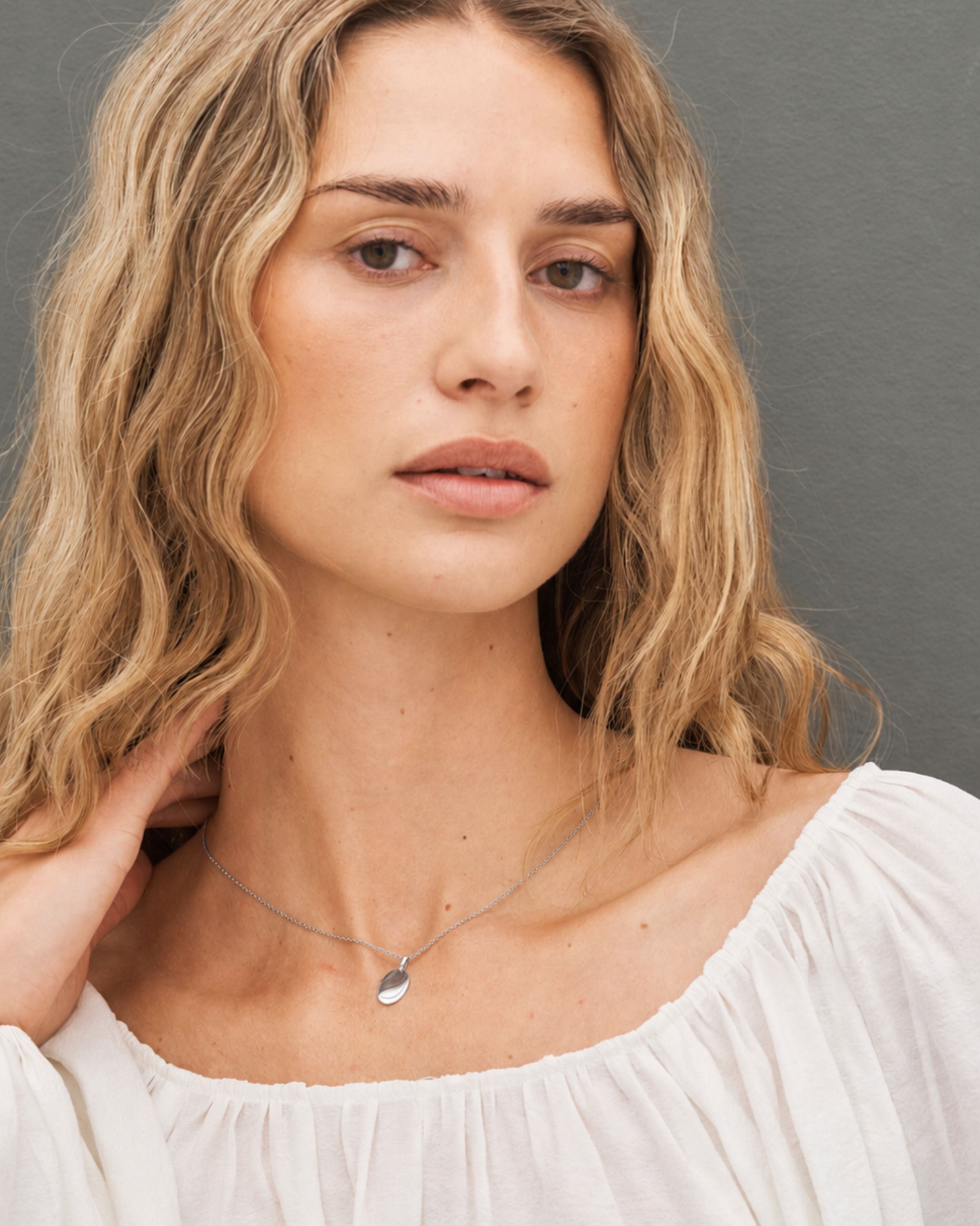 Signet Diamant Anheng - 18kt Hvitt Gull