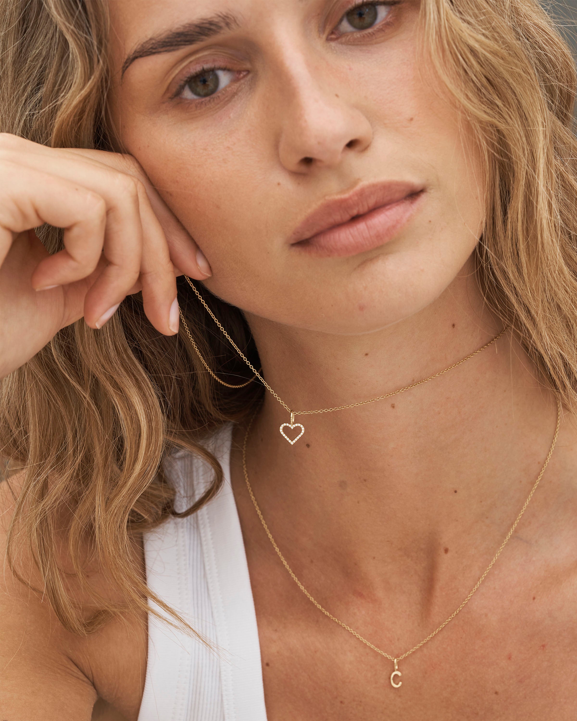 Symbols Open Heart diamant Anheng - 18kt Gult Gull
