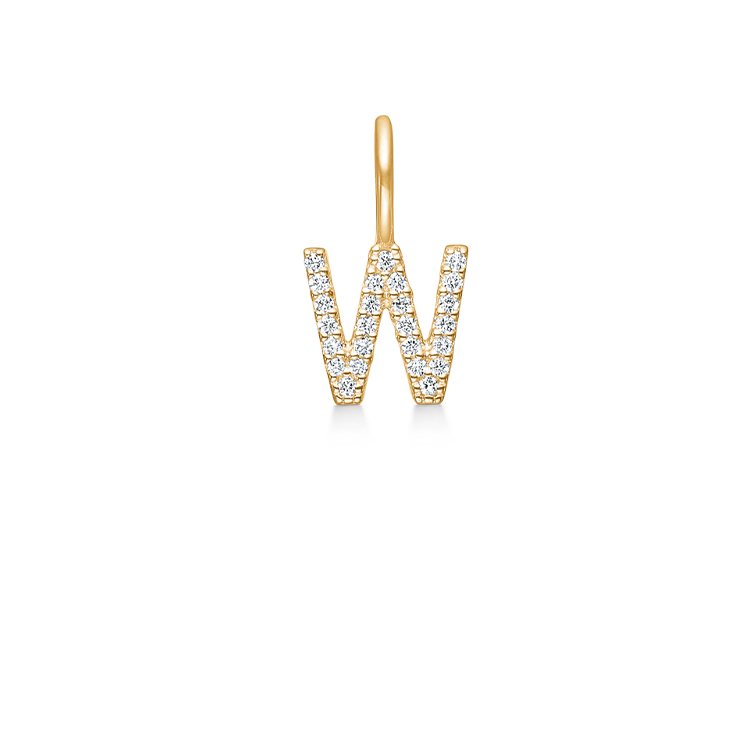 My W Diamant Anheng - 18kt Gult Gull