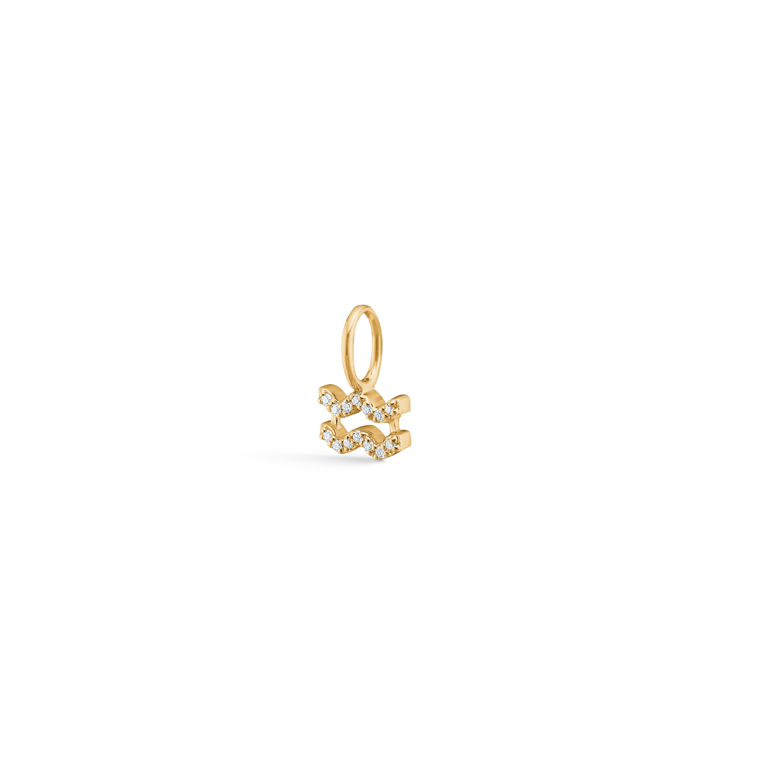 My Vannmannen Diamant Anheng - 18kt Gult Gull