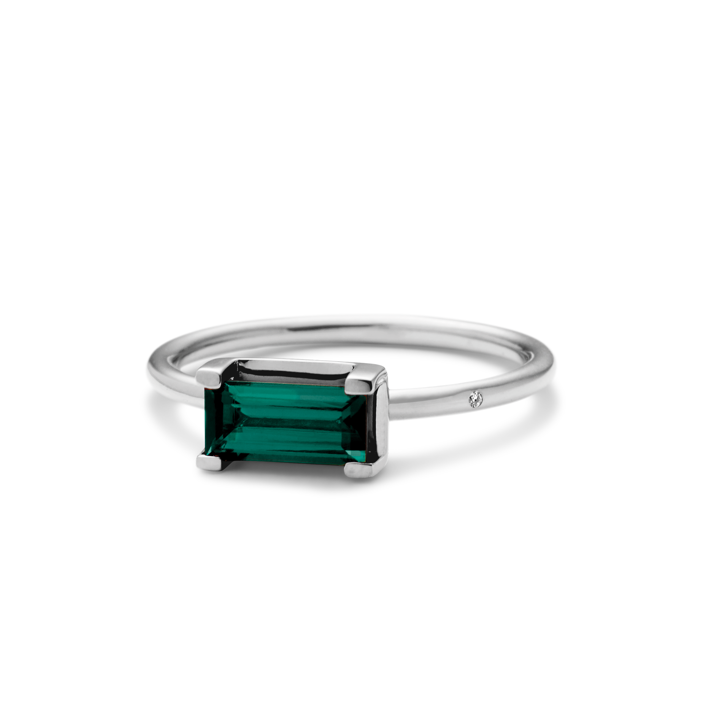 Nord Green Ring - 18kt Hvitt Gull