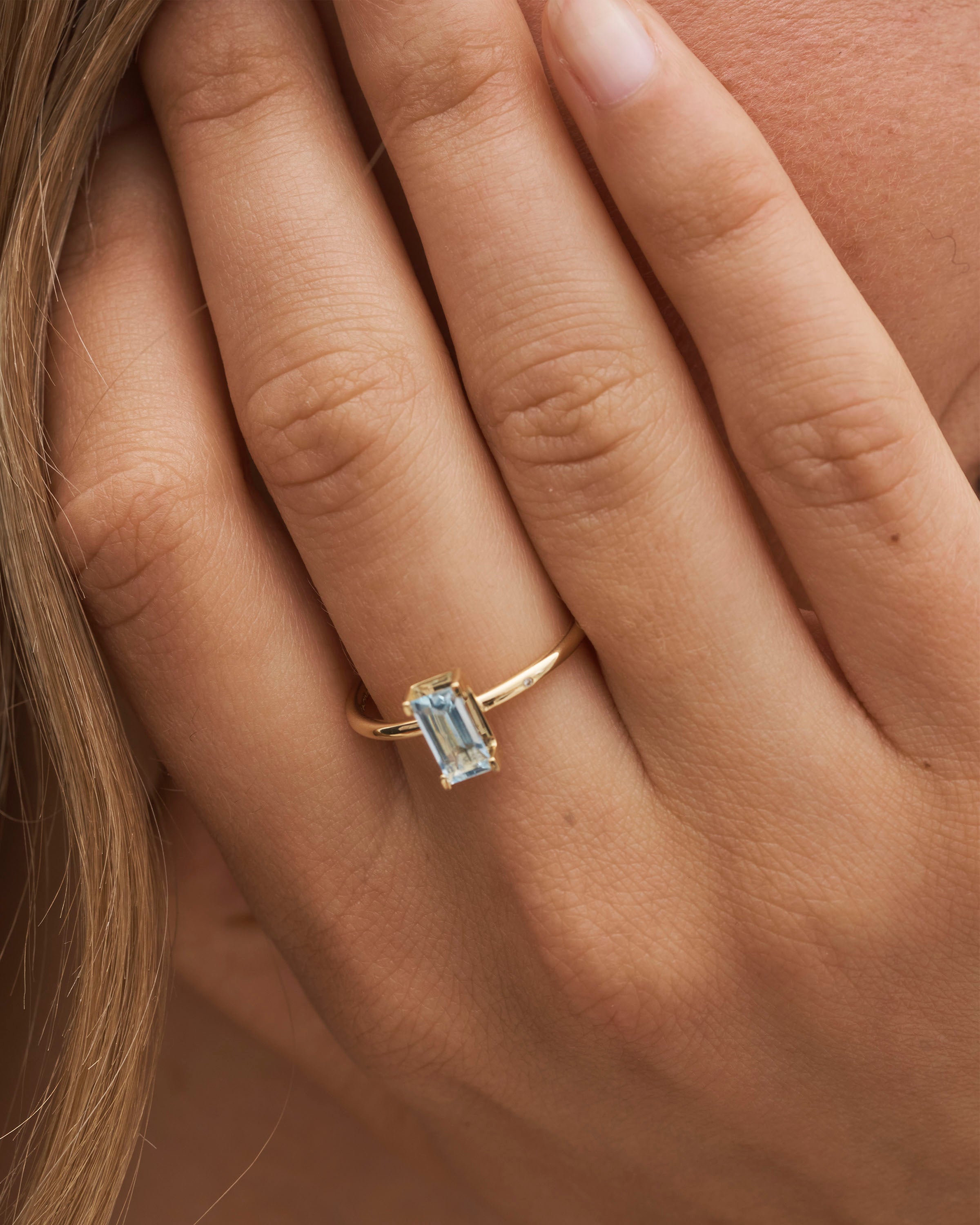 Nord Blue Ring Turned II - 18kt Gult Gull
