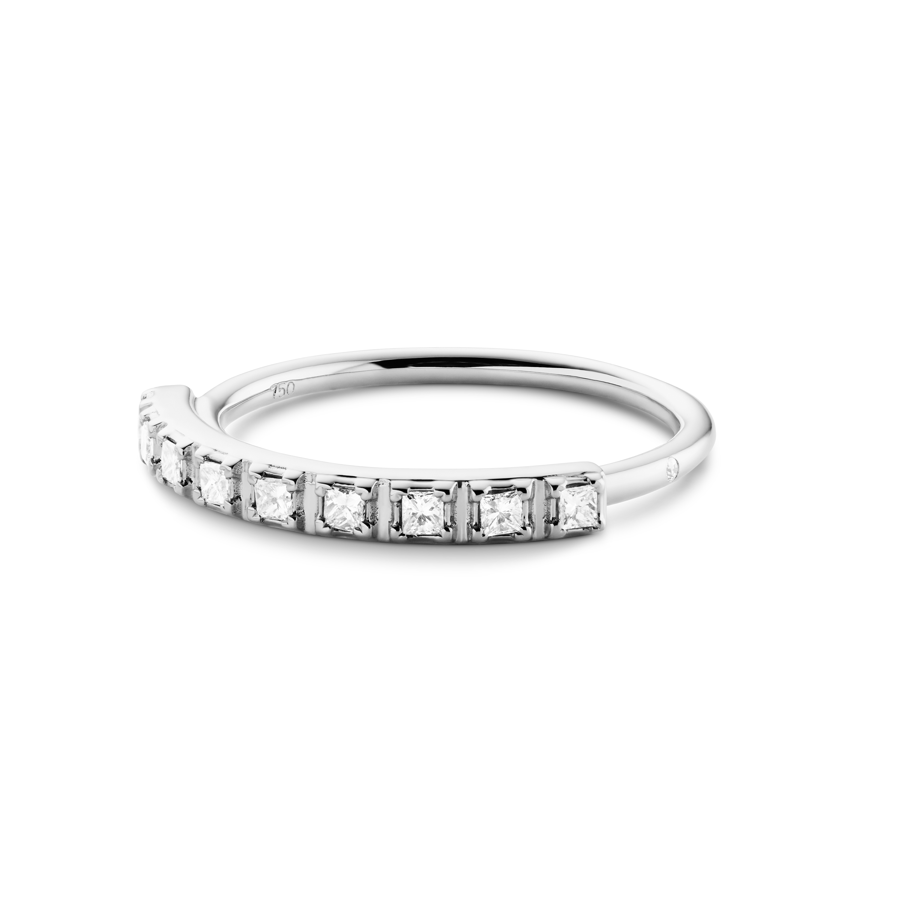 Rock Classic Diamantring Aligned - 18kt Hvitt Gull