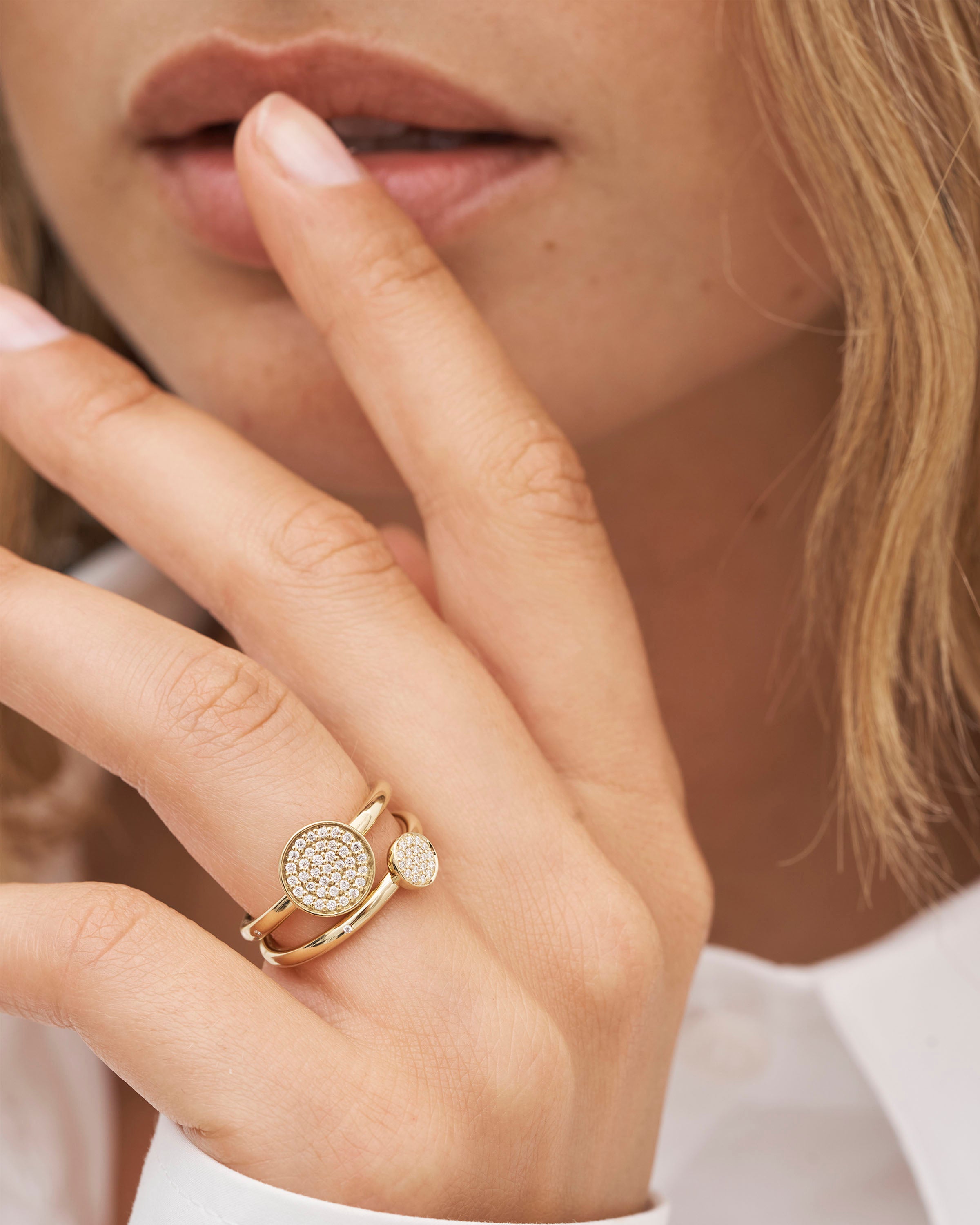 Rock Classic Diamantring I - 18kt Gult Gull