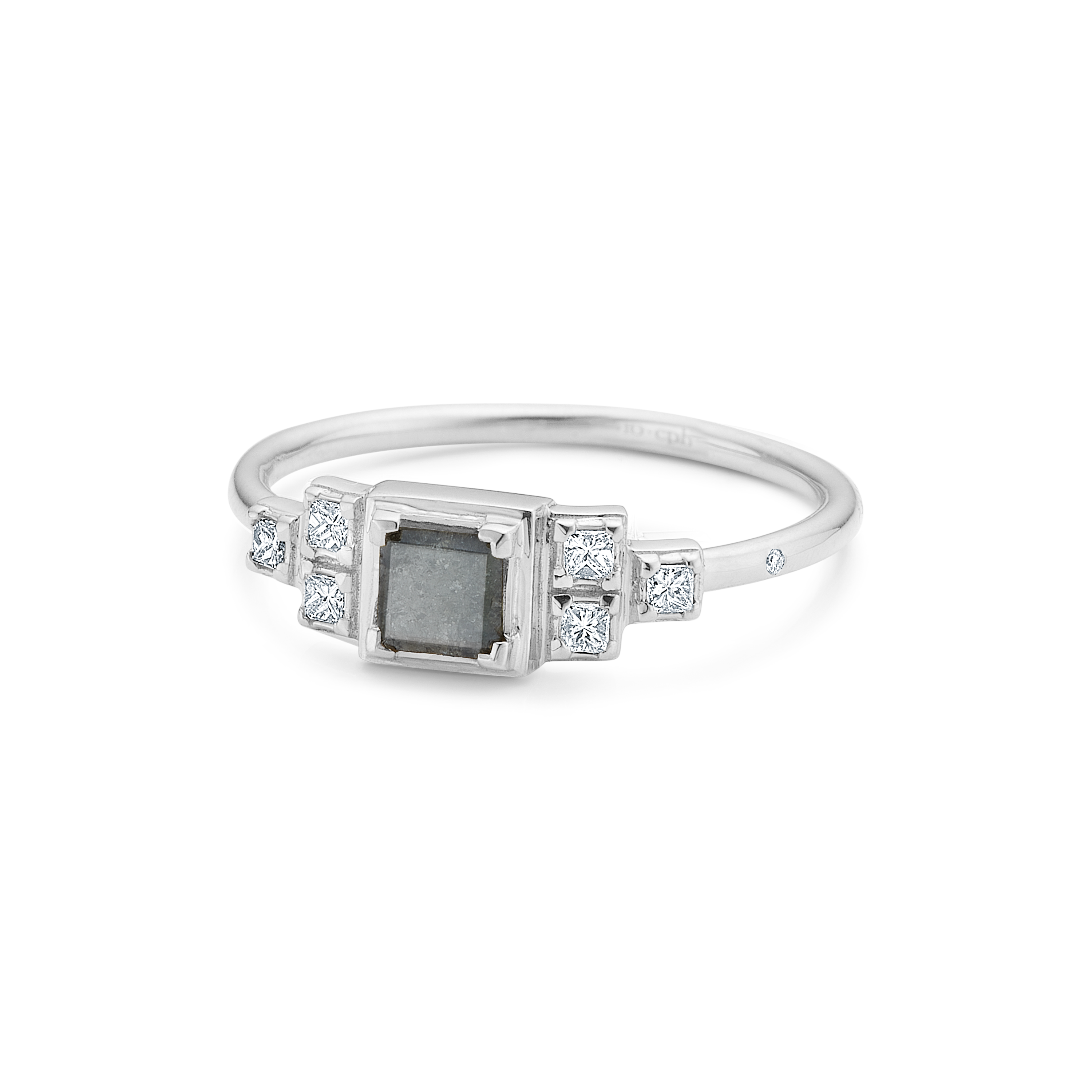 Raw Diamantring - 18kt Hvitt Gull