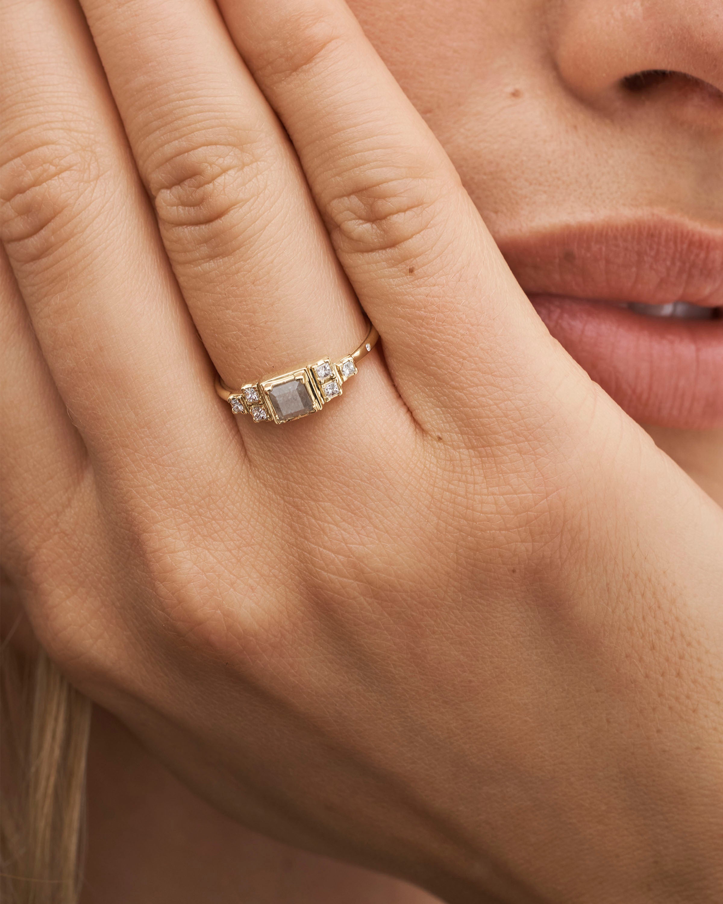 Raw Diamantring - 18kt Gult Gull