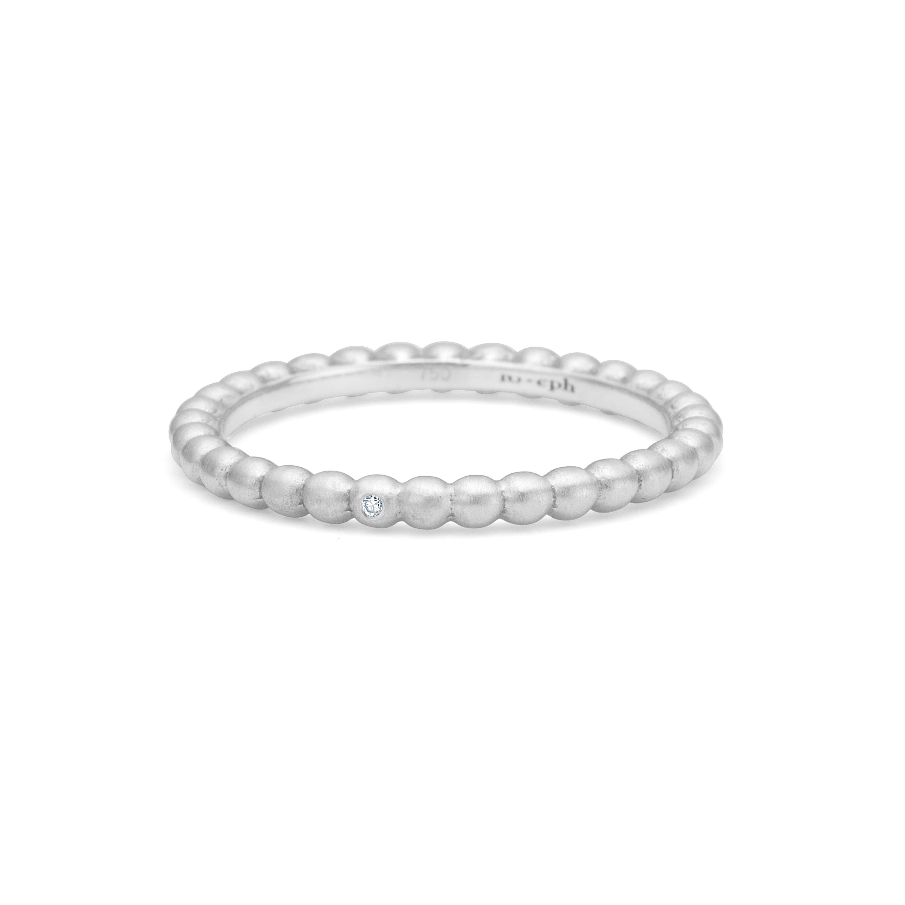 Orbit Dot Ring - 18kt Hvitt Gull