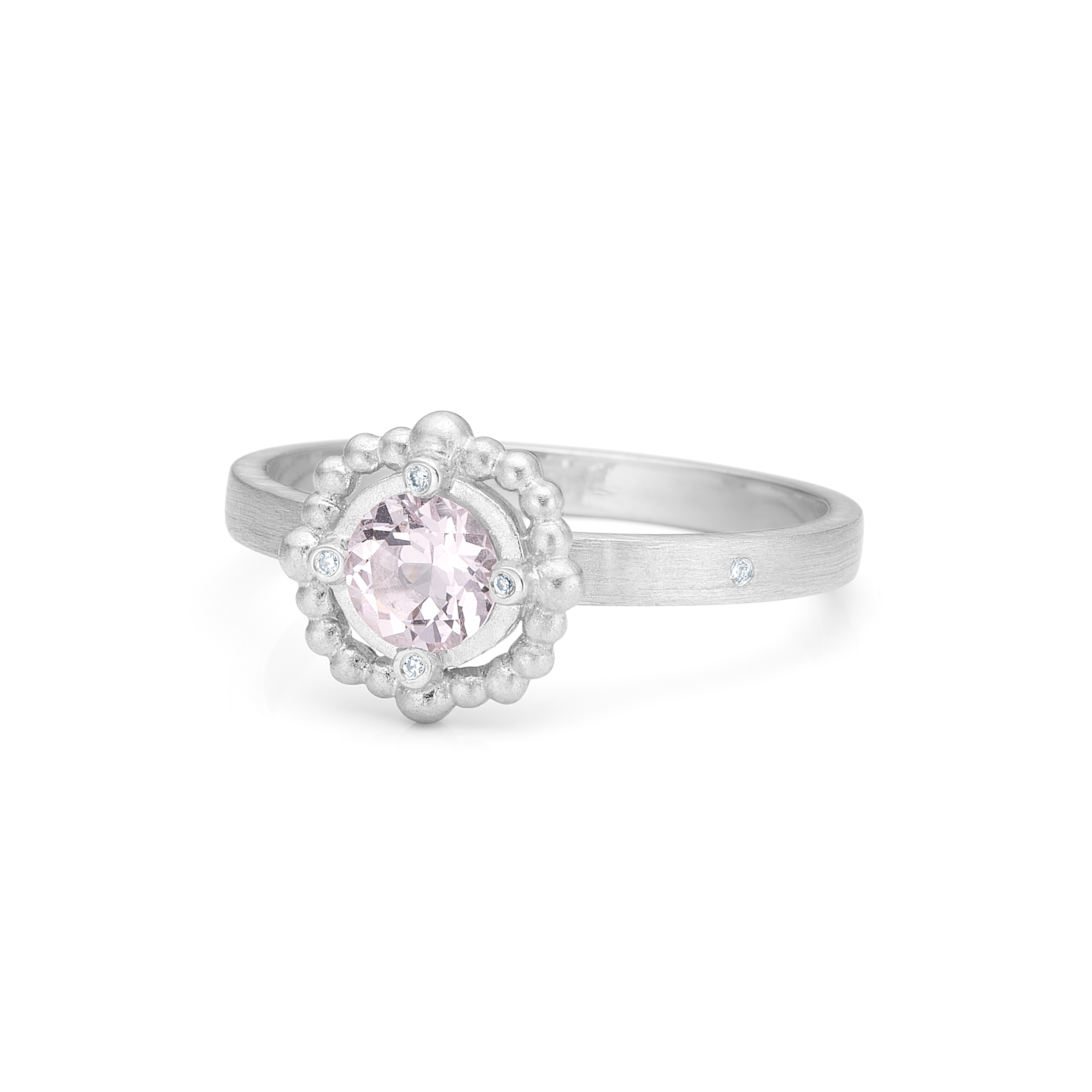 Orbit Rose Ring - 18kt Hvitt Gull
