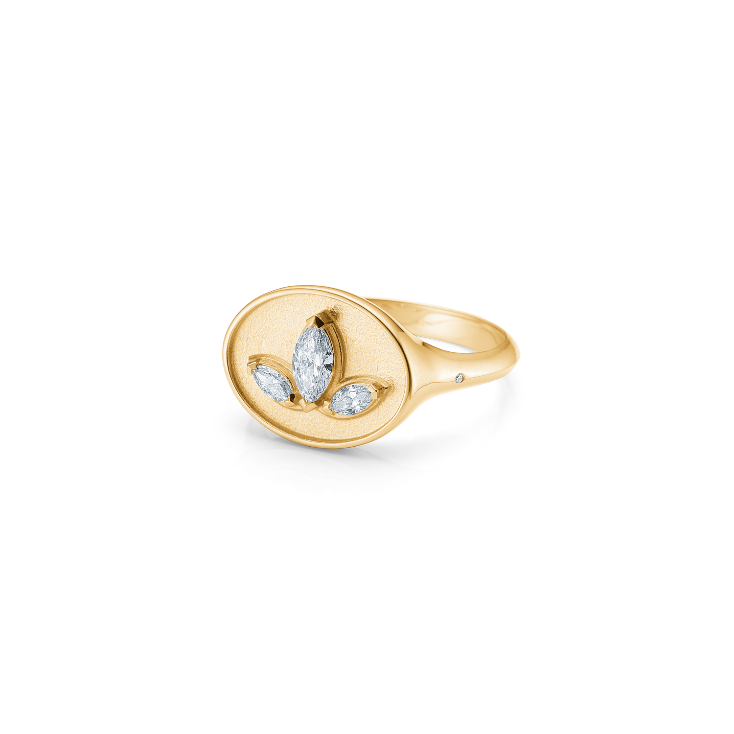 Inner Peace Lotus Diamantring - 18kt Gult Gull