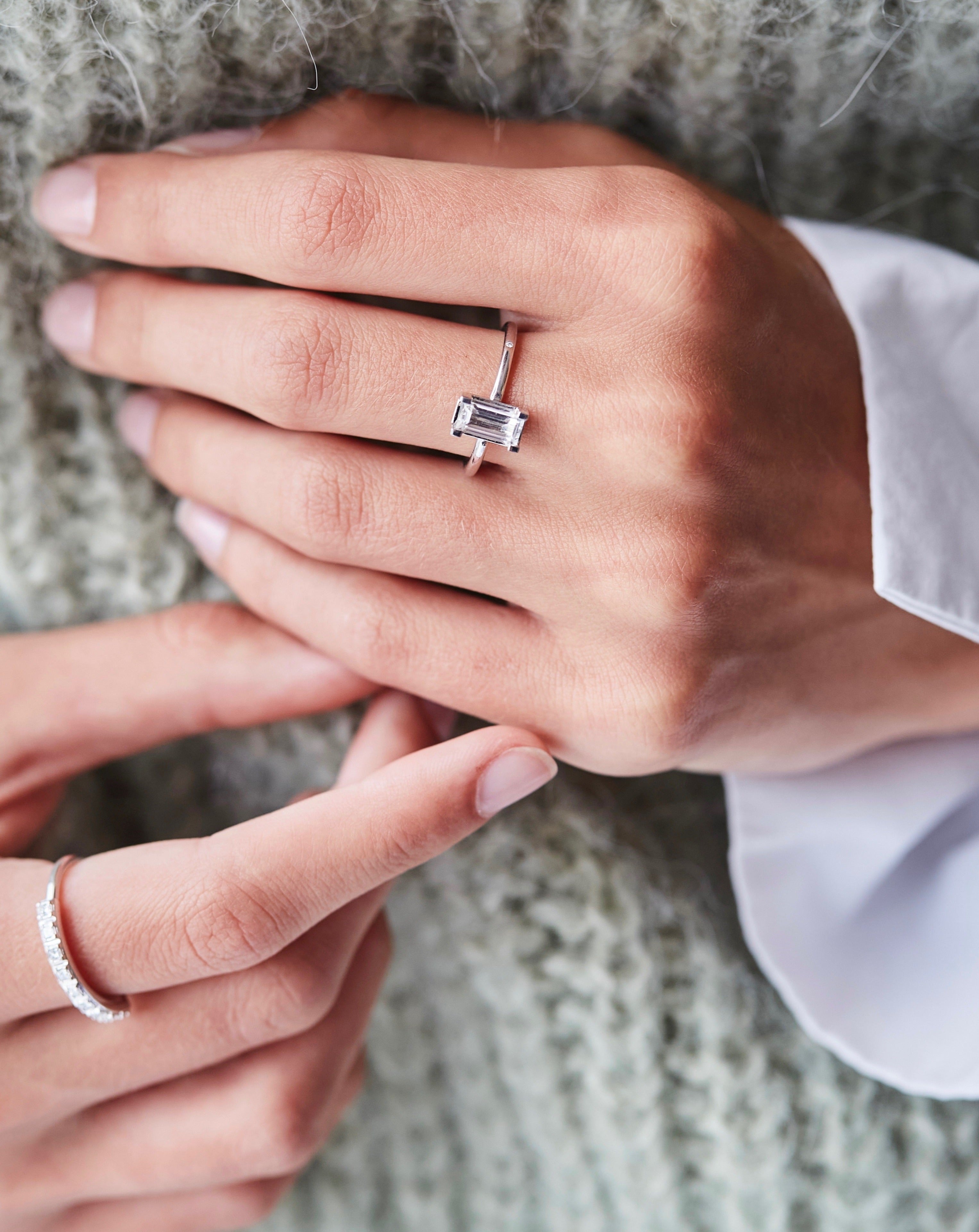 Nord White ring Turned - 18kt Hvitt Gull