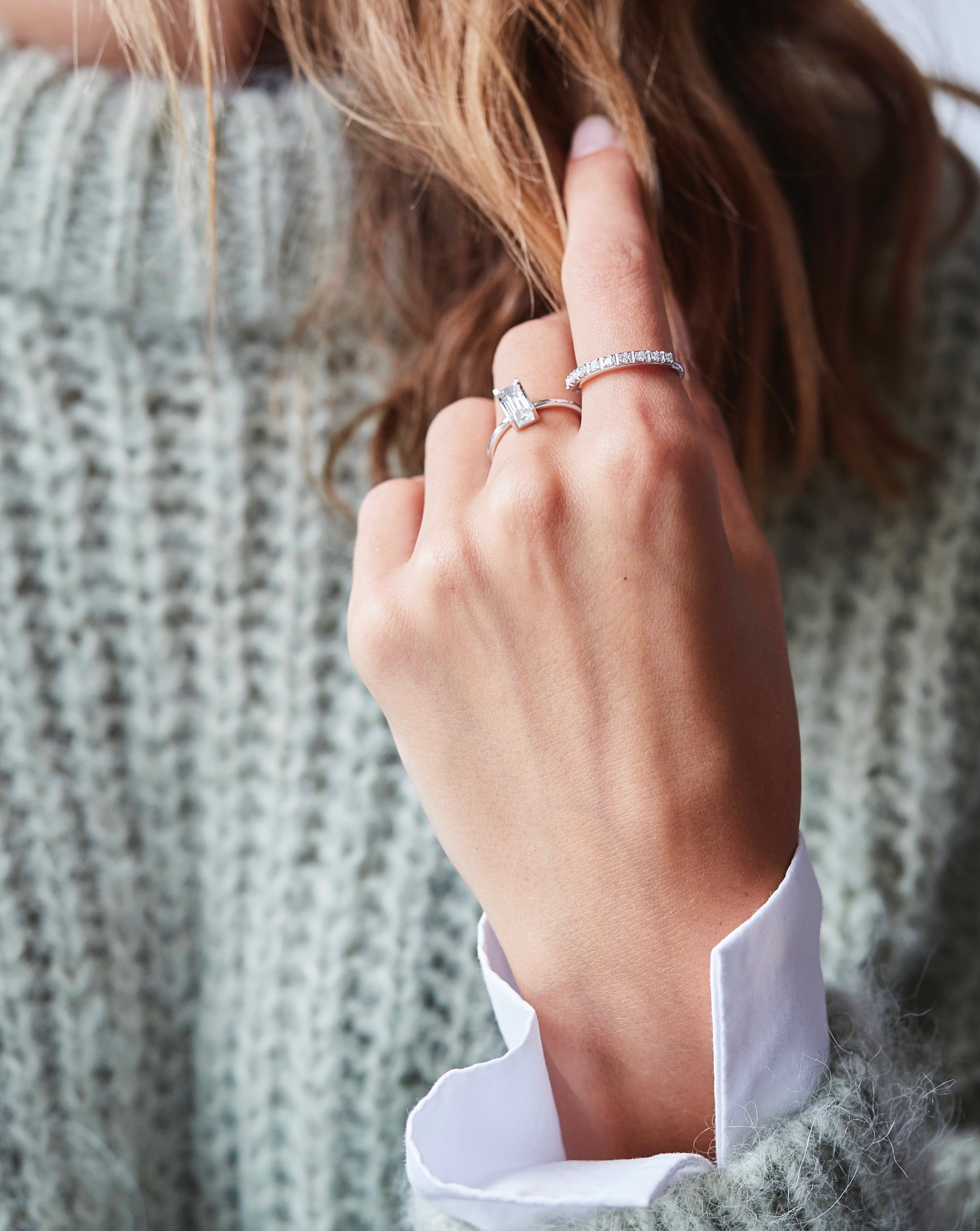 Raw Classic Diamantring - 18kt Hvitt Gull