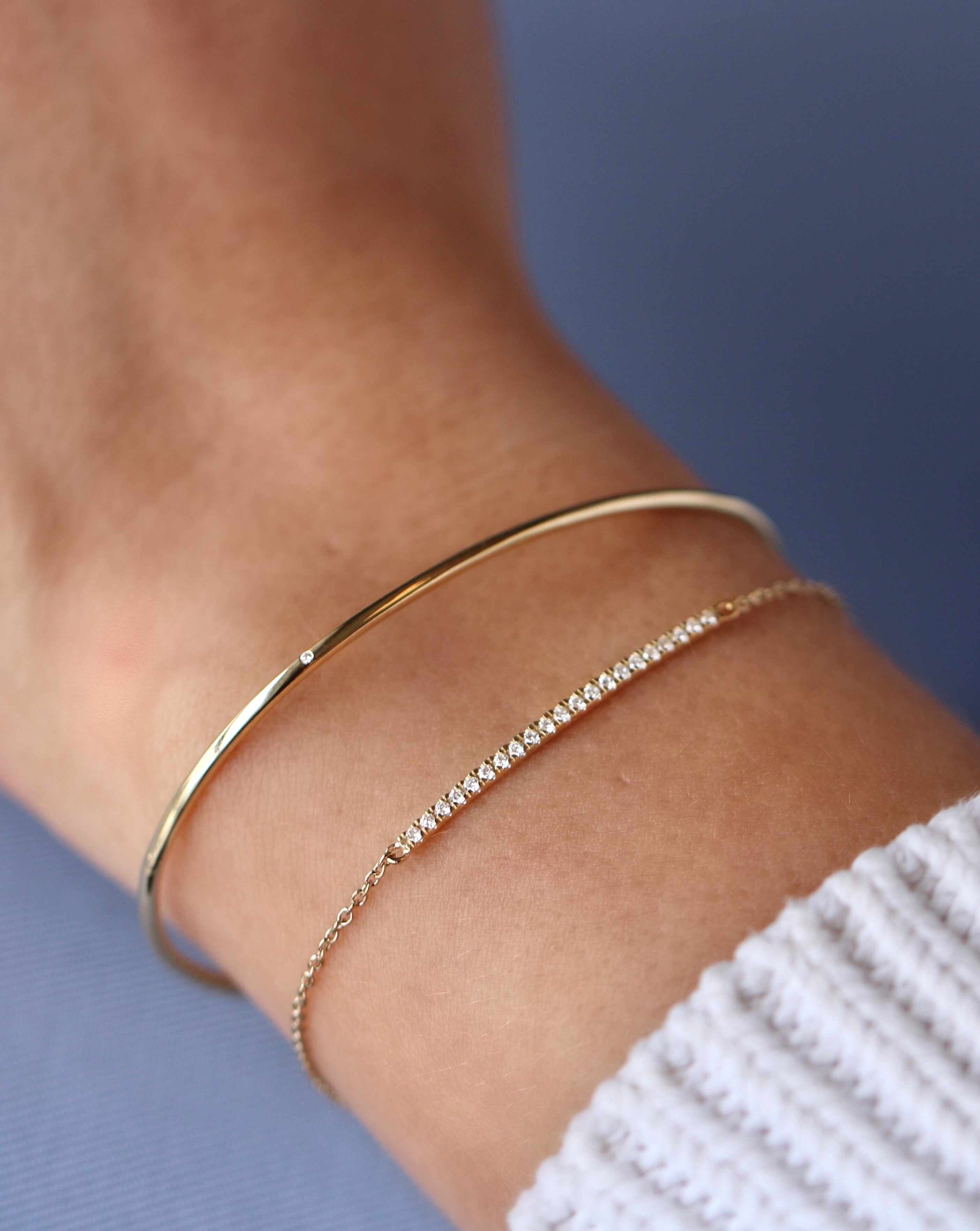 Rock Classic Diamantarmbånd - 18kt Gult Gull