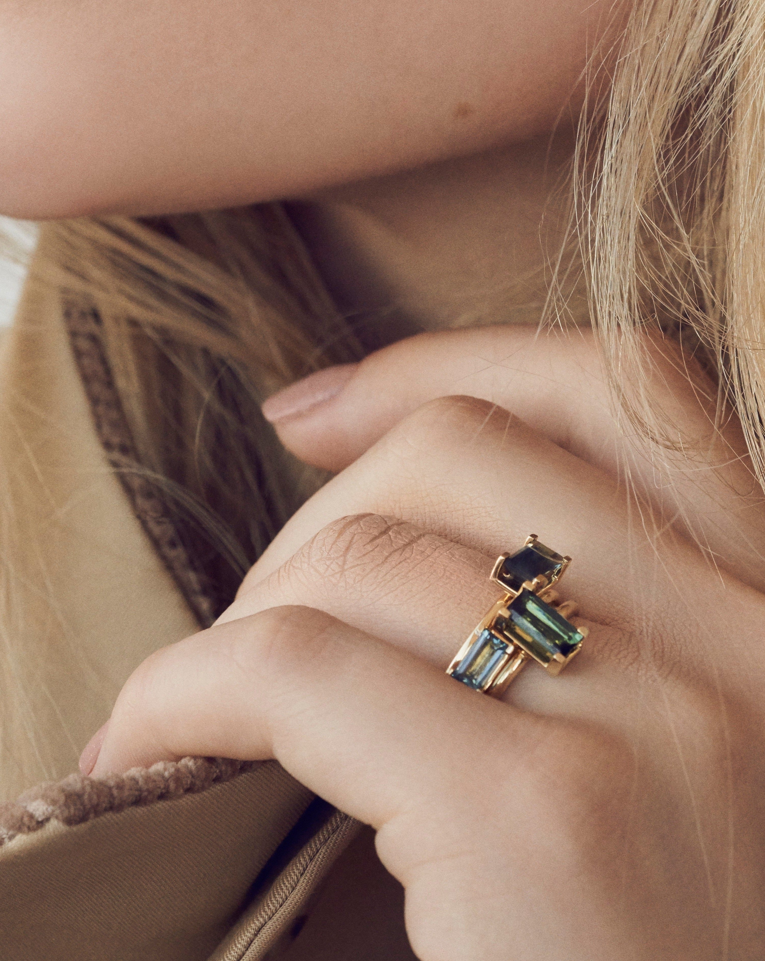 Nord Green ring turned - 18kt Gult Gull